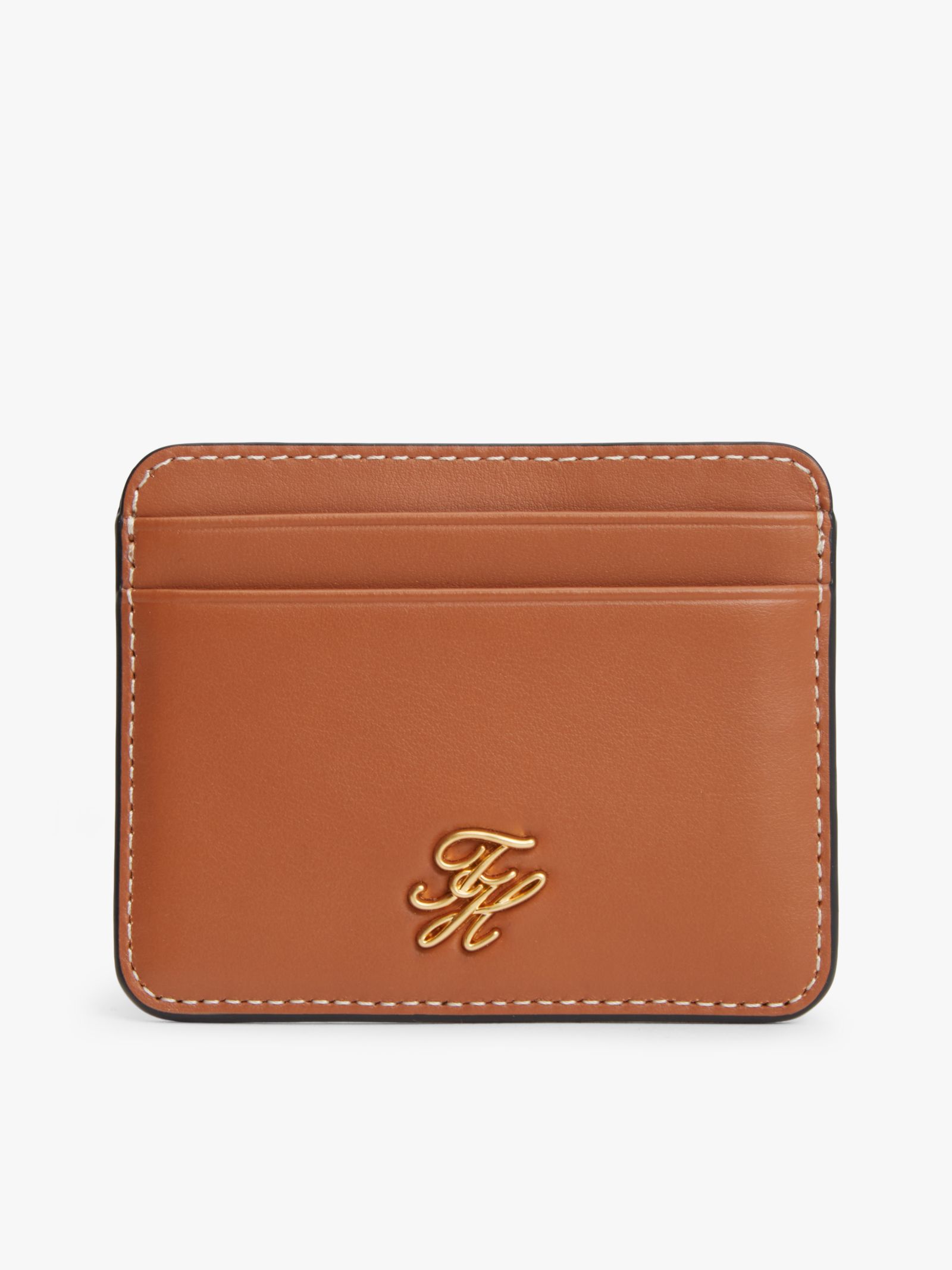 Tommy Hilfiger Leren Creditcardhouder Met Metalen Logo in bruin