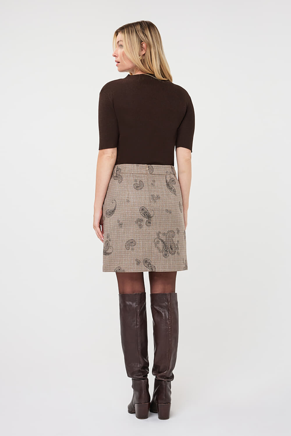 Esqualo Rok Paisley Check Beige dames