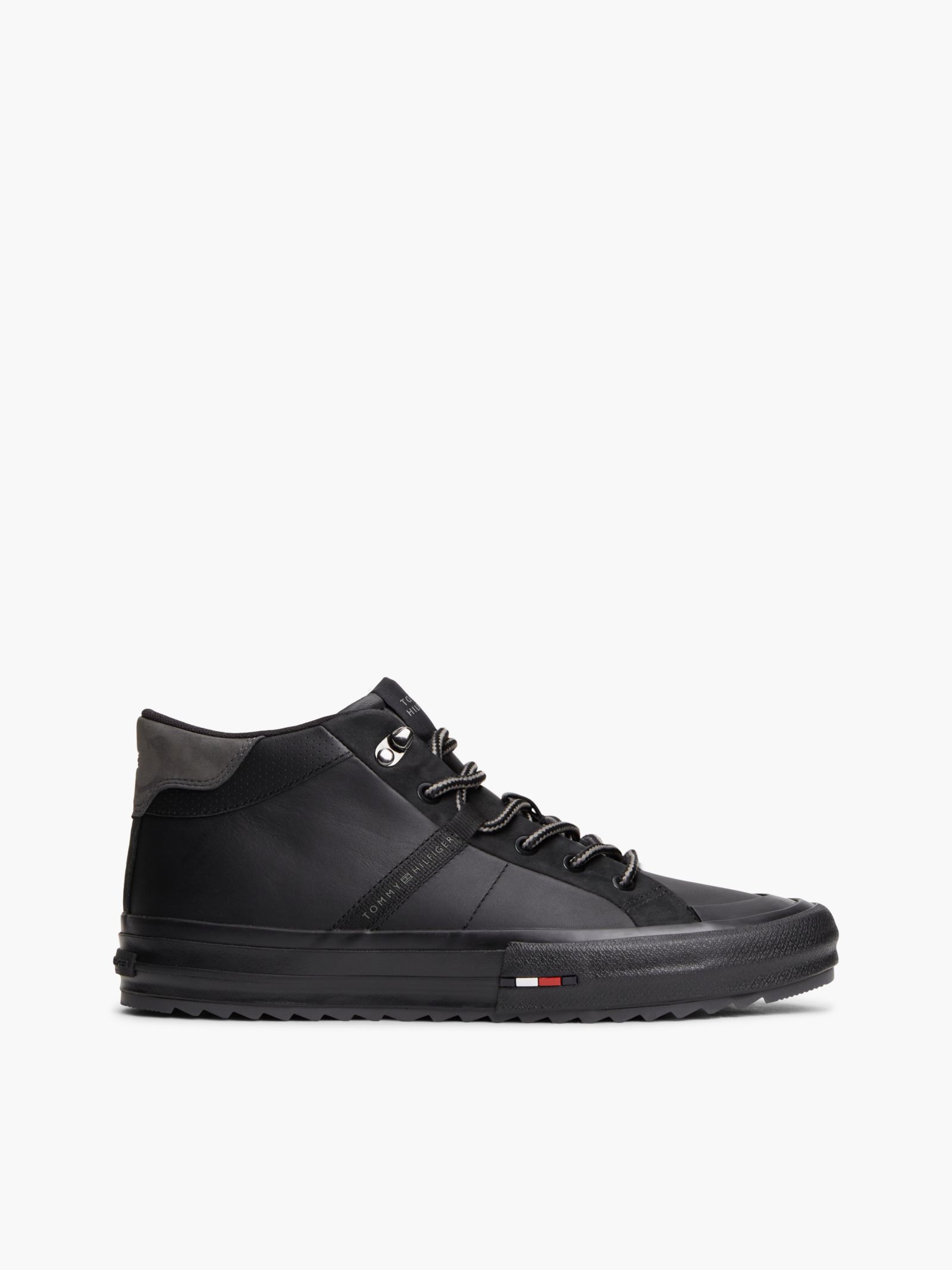 Tommy Hilfiger Halfhoge sneaker van leer met gekartelde zool
