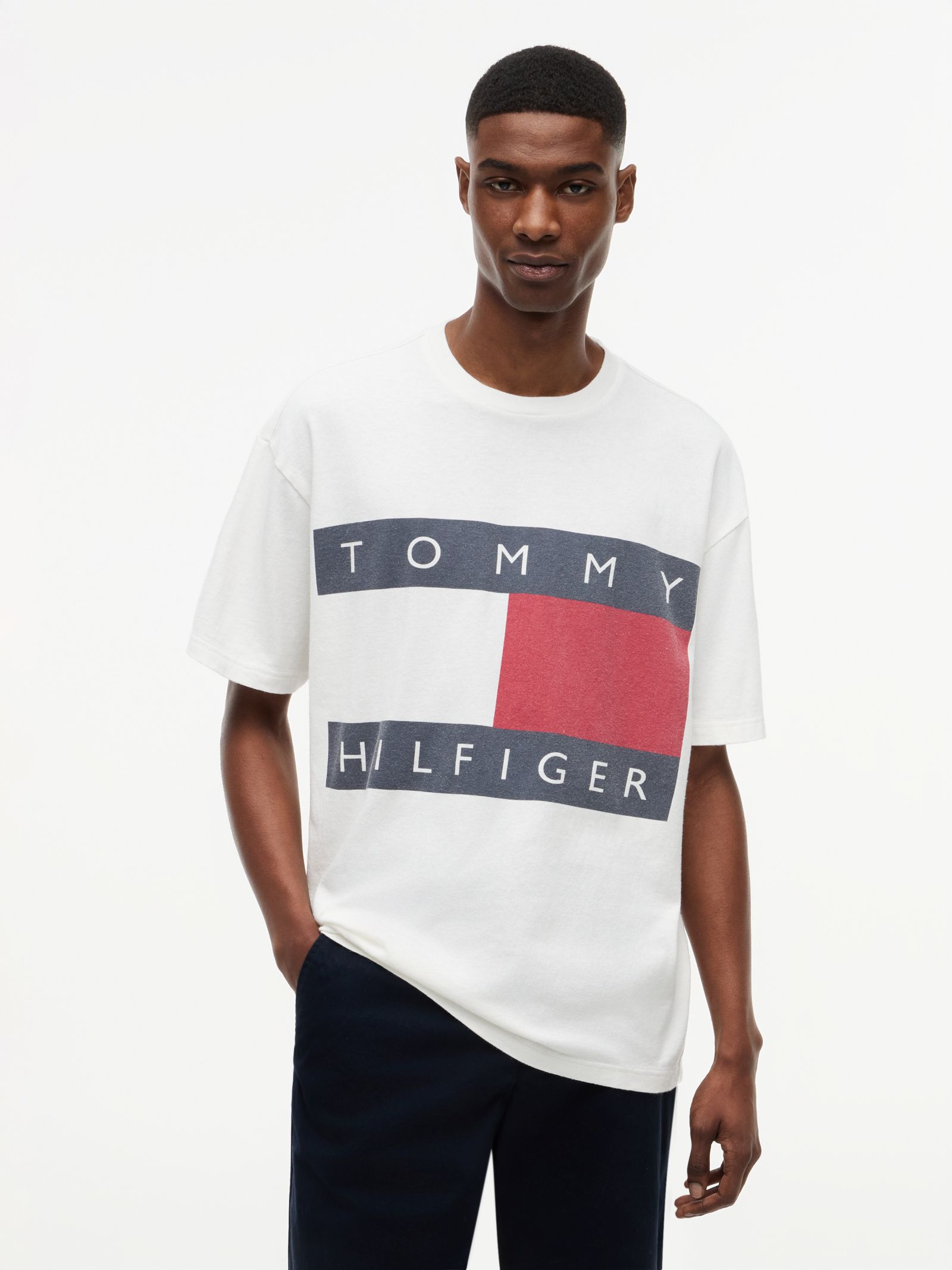 Tommy Hilfiger Oversized Jersey T-shirt met Vlaglogo