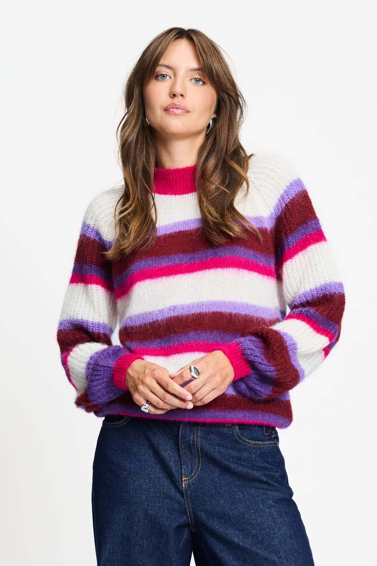 Pom Amsterdam Pullover Faye Striped Multi dames
