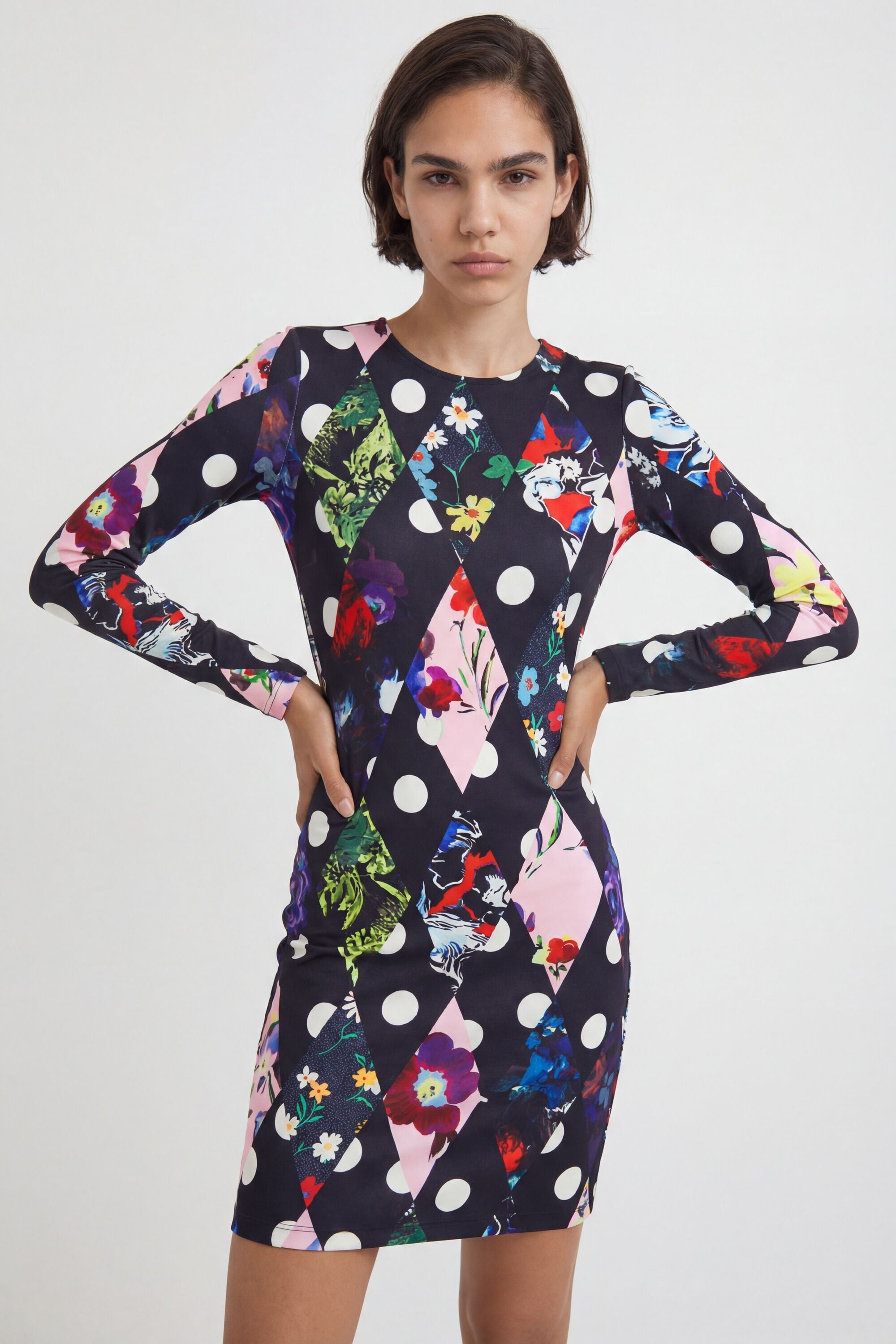 Desigual Korte slim fit jurk met ruiten