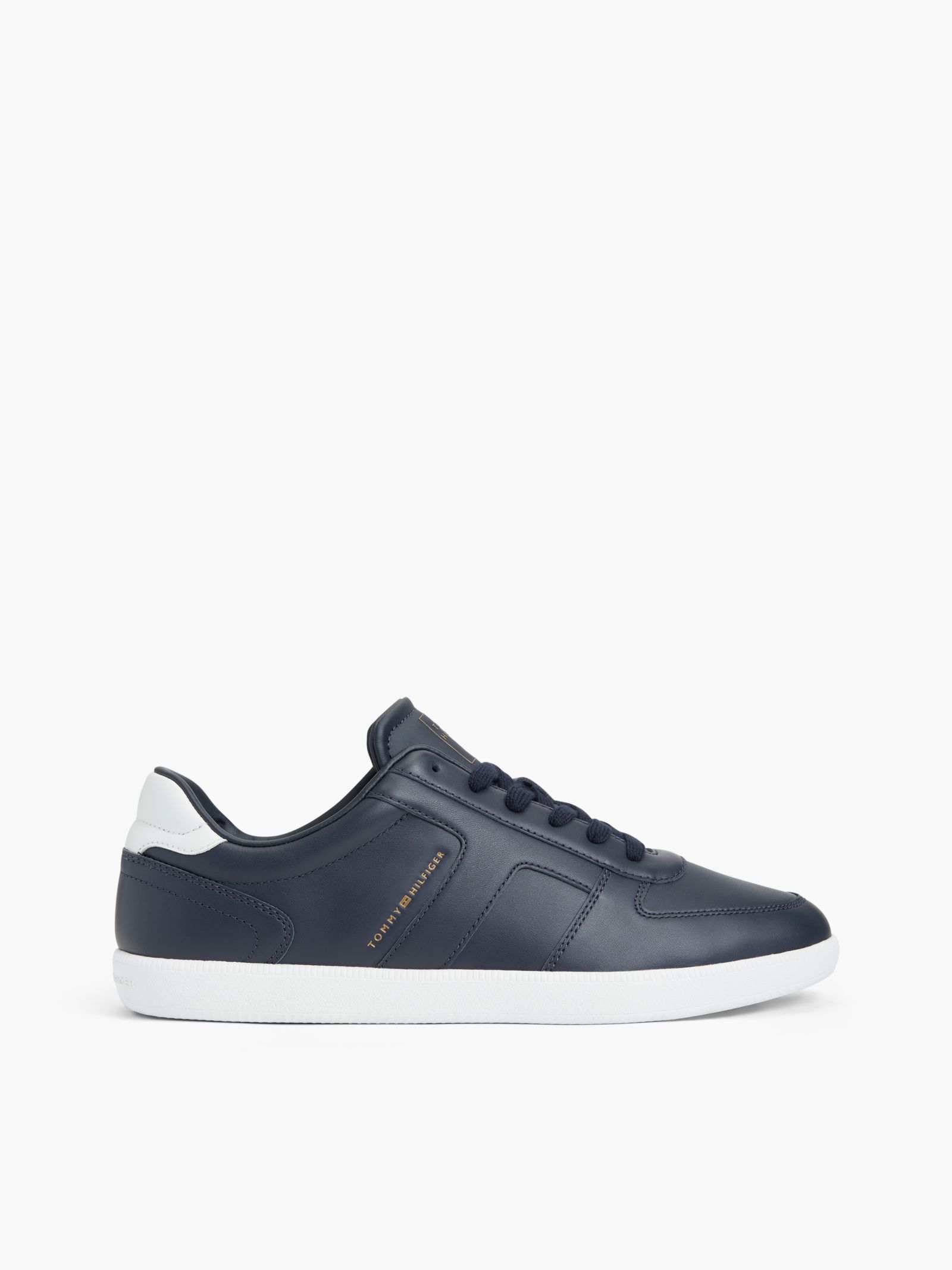 Tommy Hilfiger Sneaker van leer met metallic logo in marine