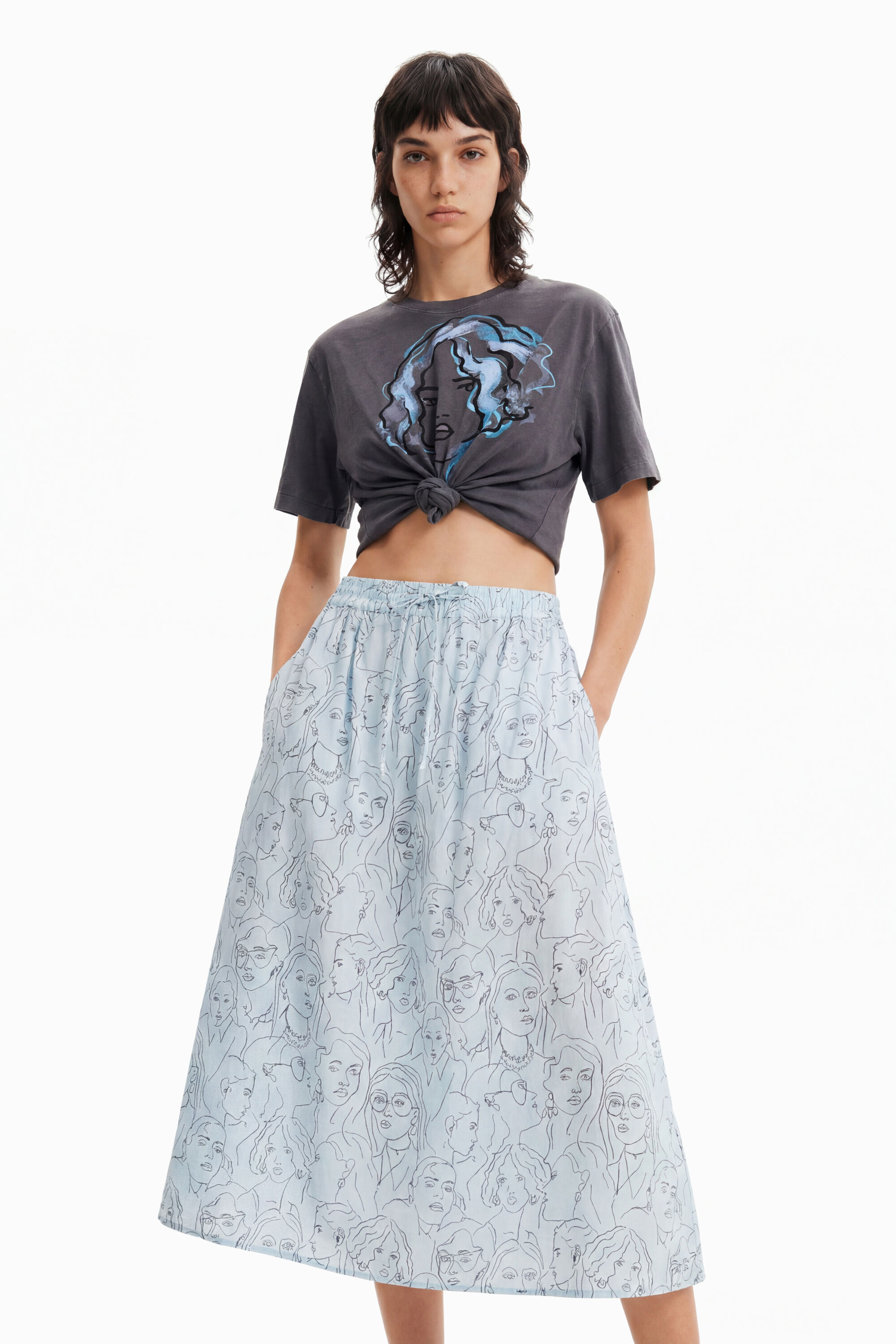 Desigual Midirok met gezichten