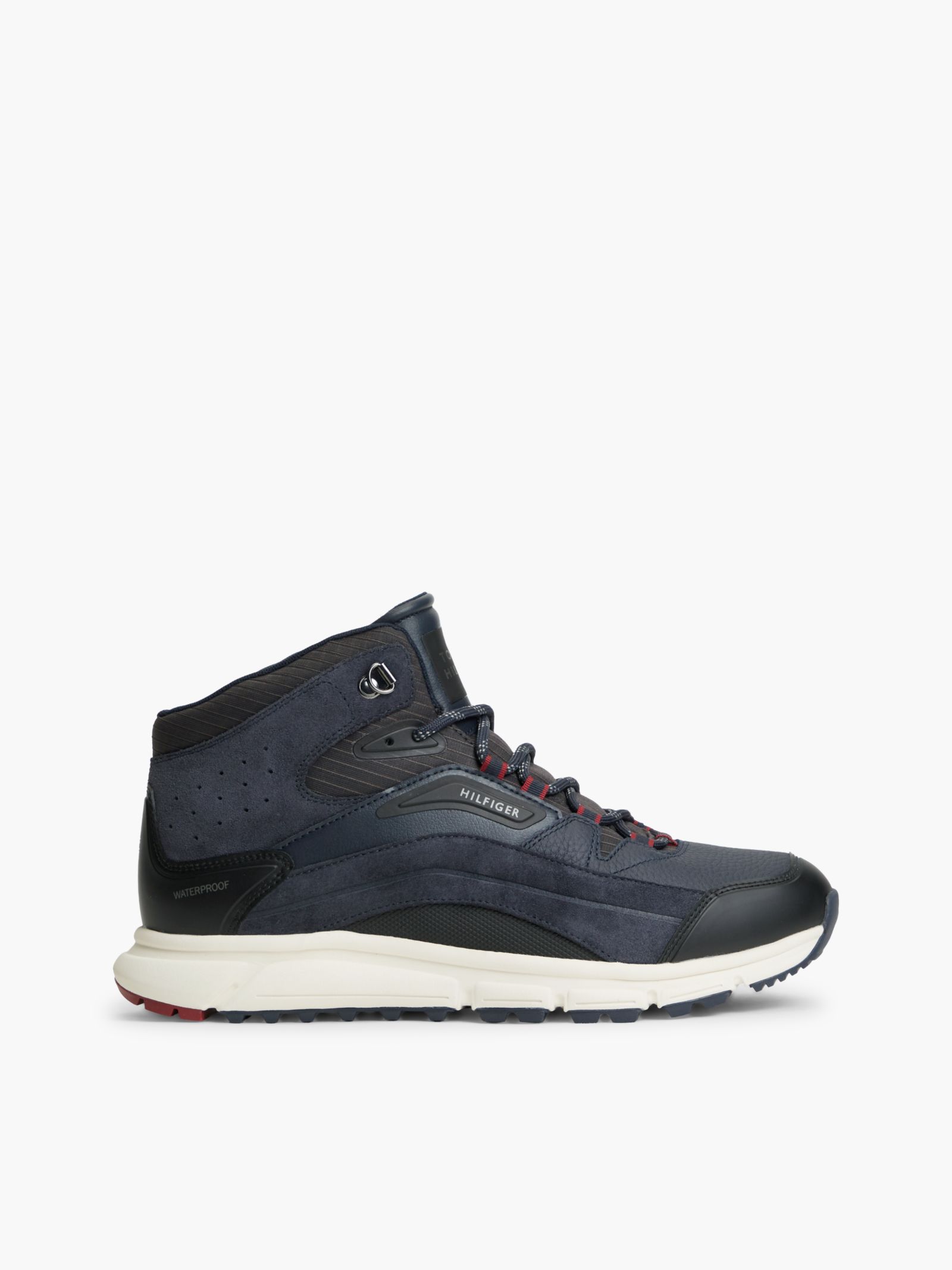 Tommy Hilfiger waterdichte leren chukka high top sneaker in marine