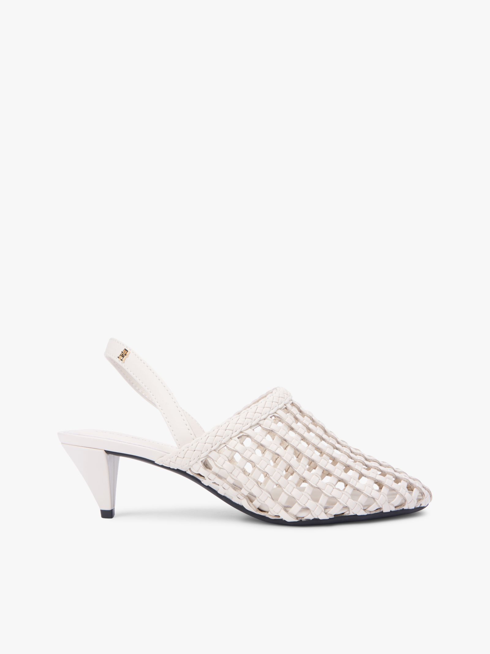 Tommy Hilfiger Geweven slingback pump met spitse neus in beige