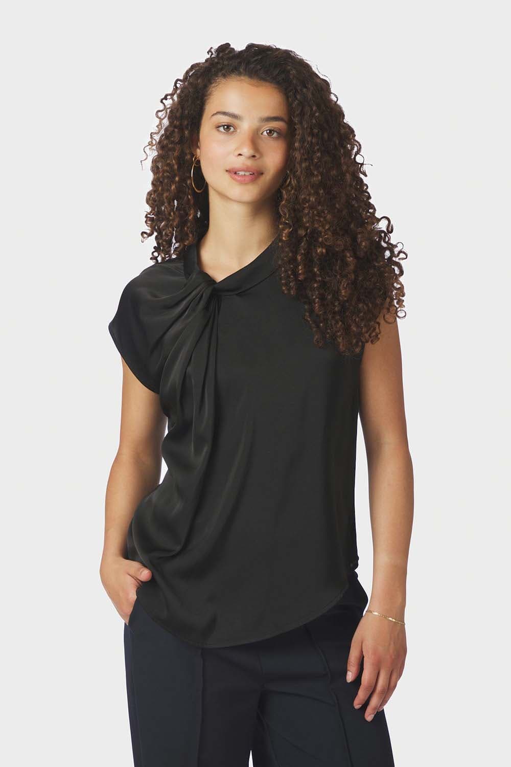 Neo Noir Top Fleur Drapy Zwart dames
