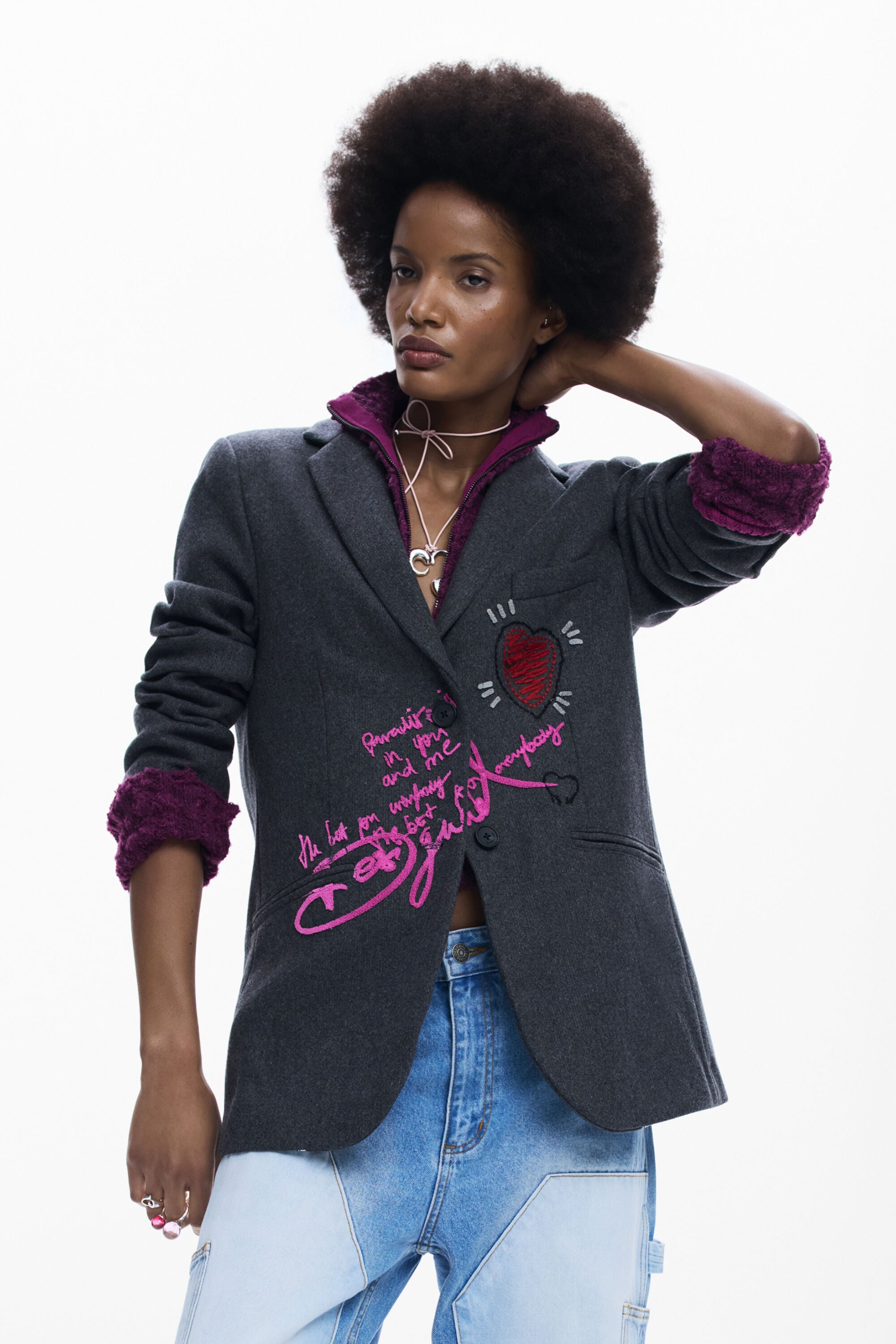 Desigual Gecombineerde blazer met capuchon