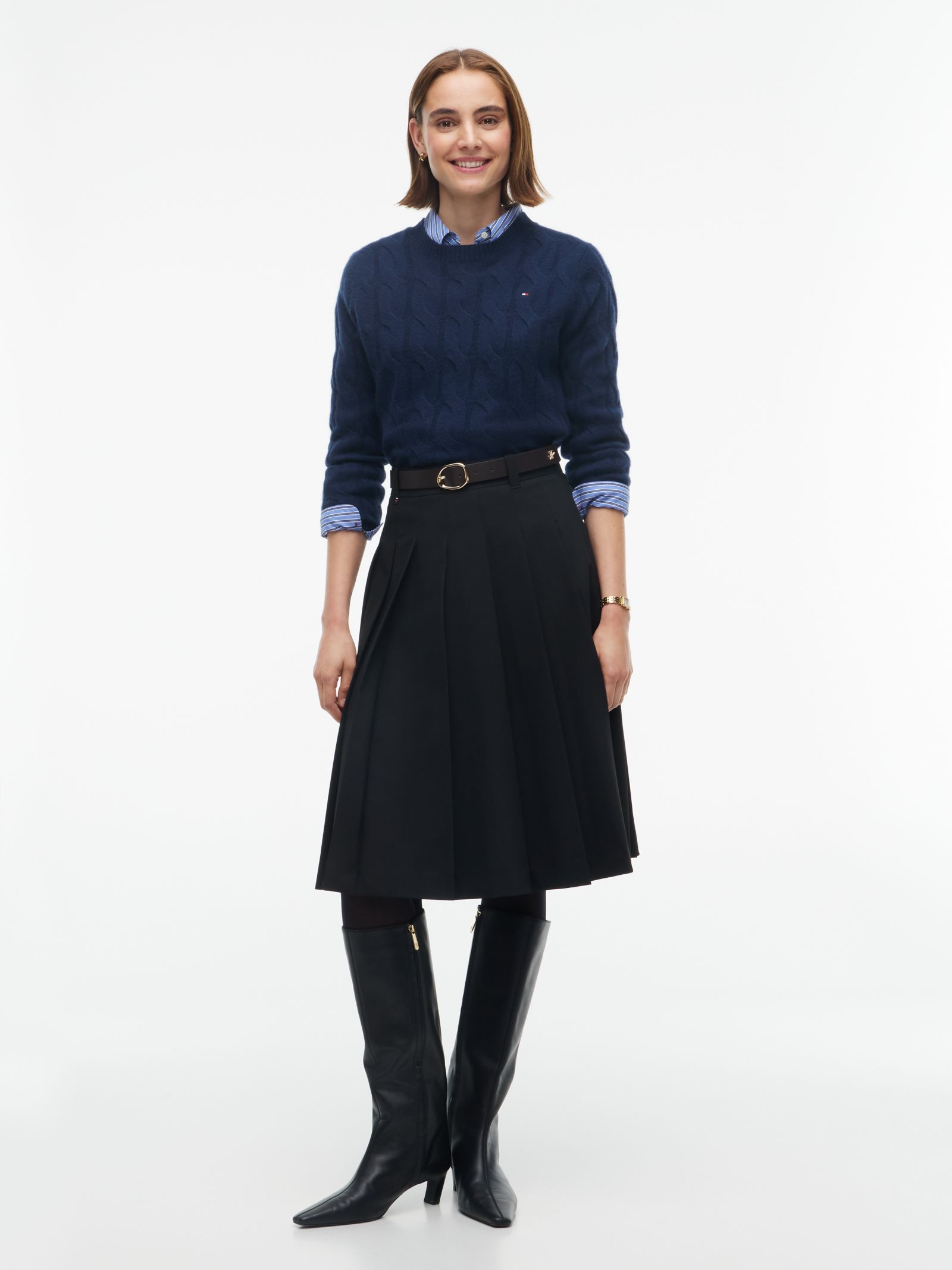 Tommy Hilfiger Rok met plooien en metalen vlag
