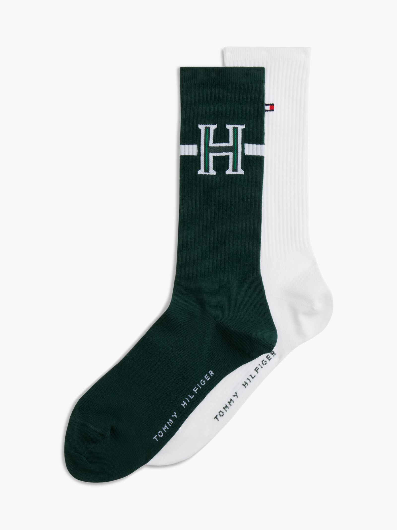 Tommy Hilfiger Set van 2 paar sportsokken met voetboogsteun in groen
