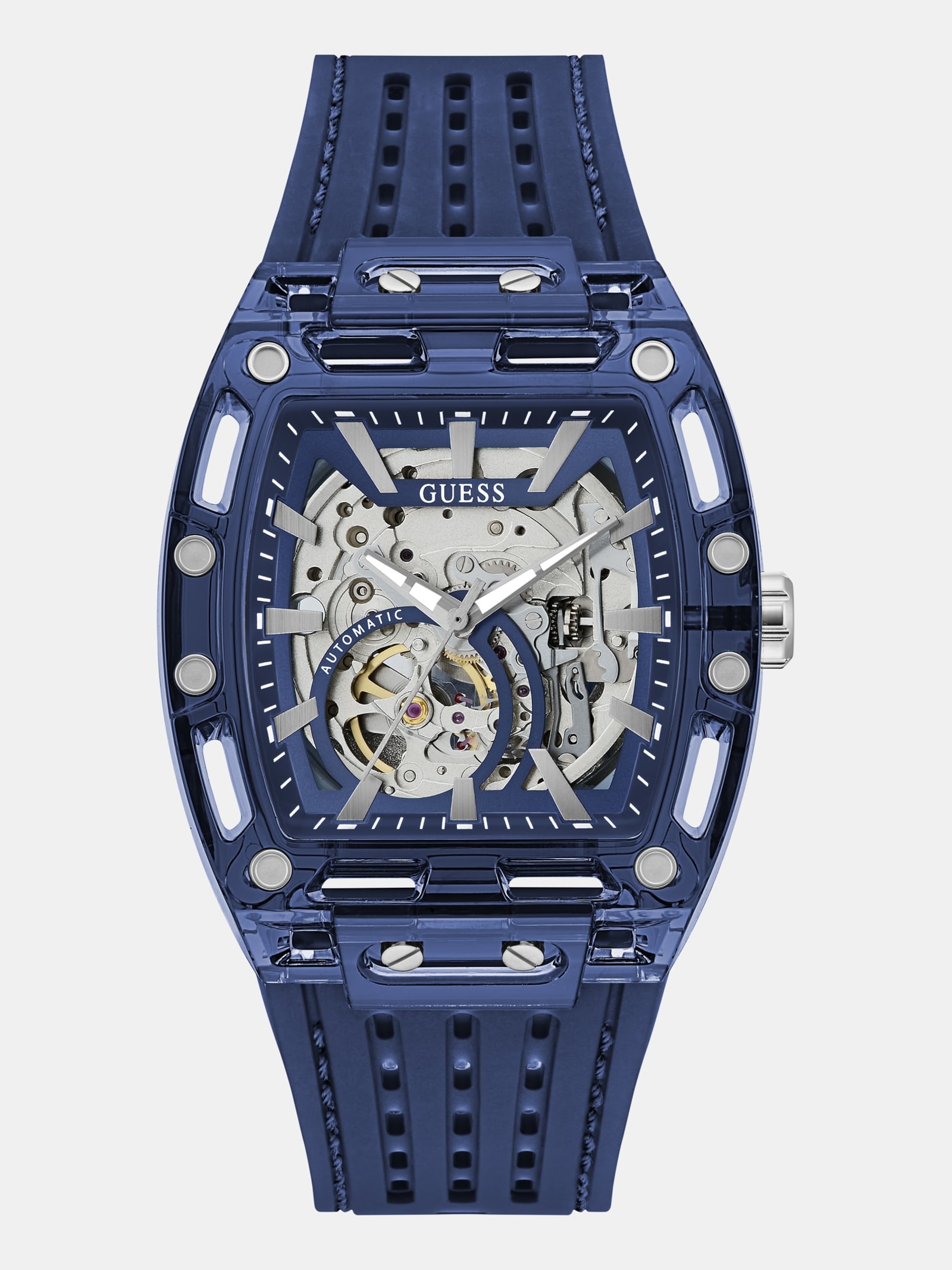 Guess Siliconen Multifunctioneel Horloge 41,5 Mm in blauw