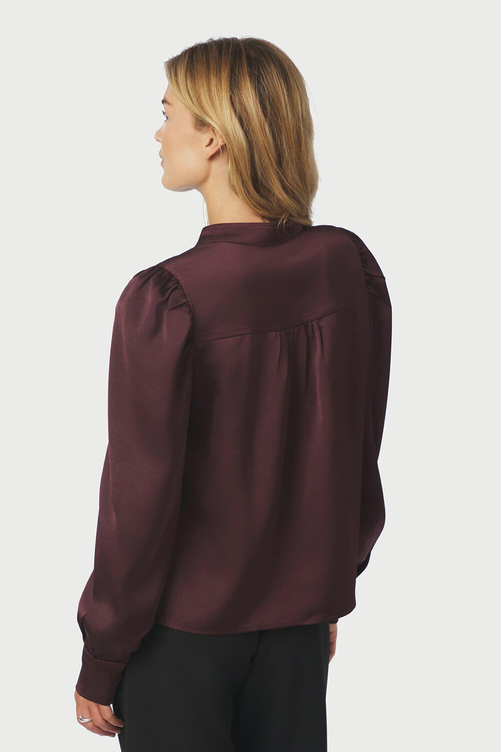 Neo Noir Blouse Rosslyn Heavy Sateen Bordeaux Rood dames