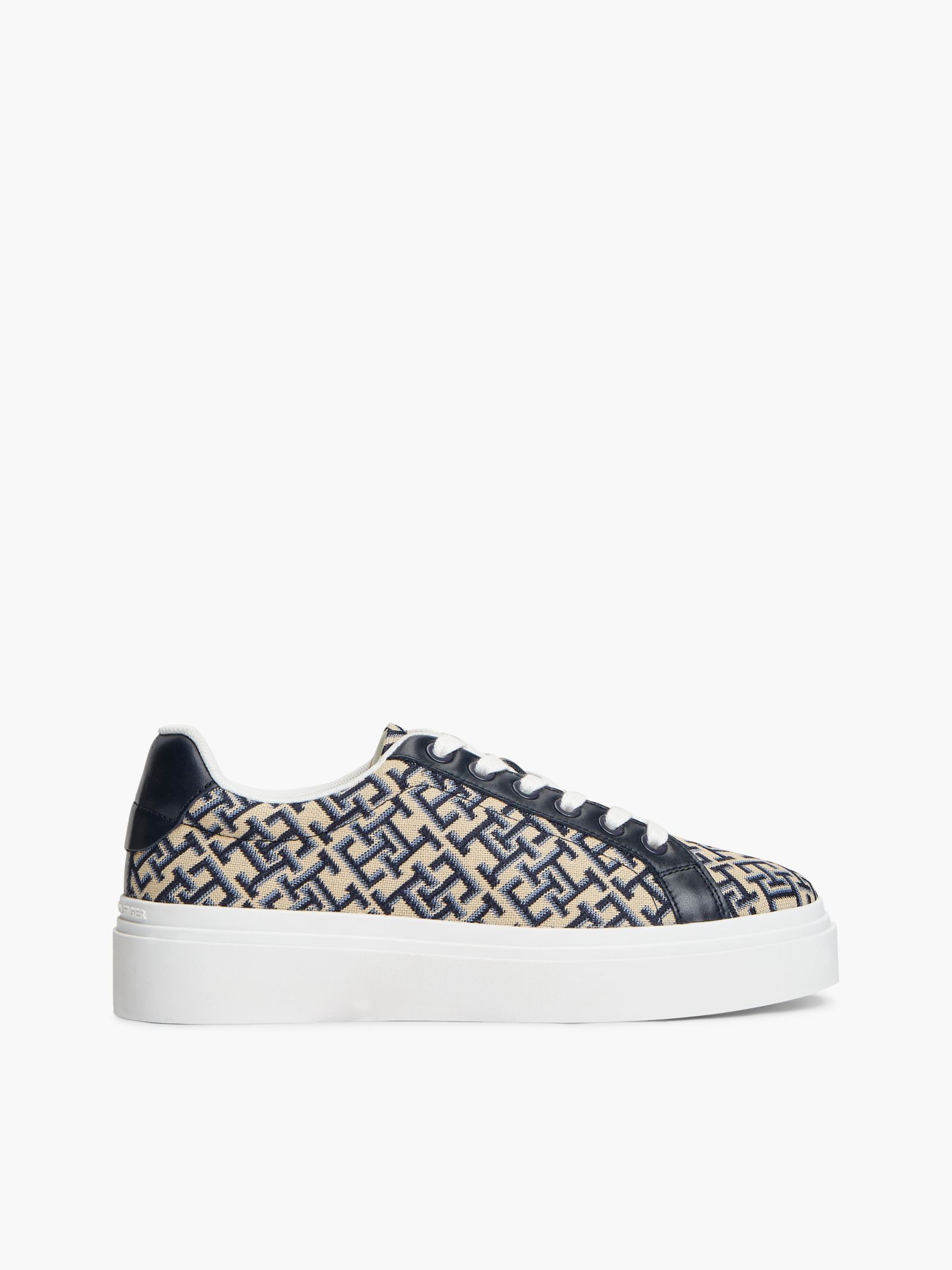 Tommy Hilfiger Platformsneaker van textiel met TH Monogram in marine