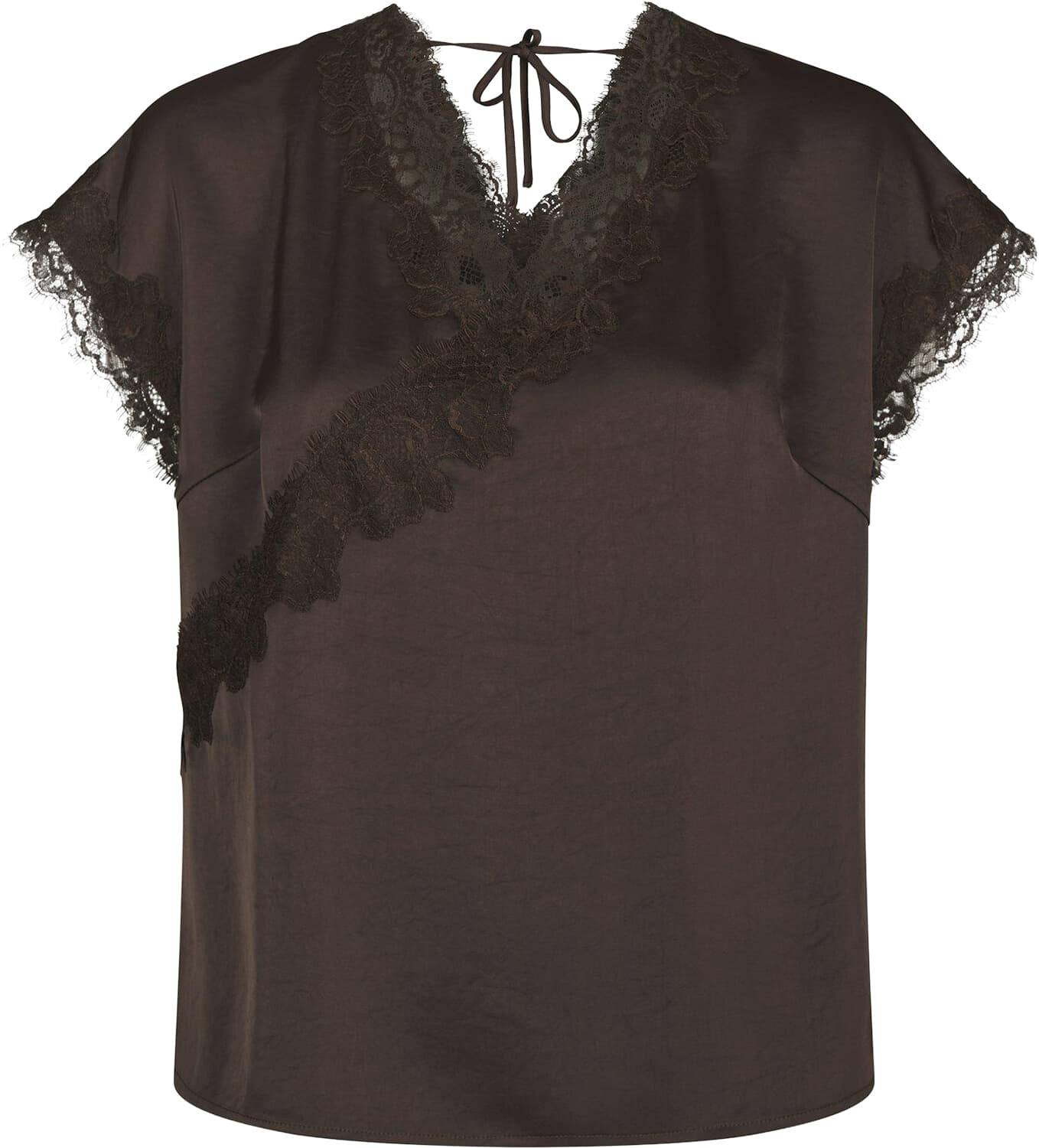 Neo Noir Benera Heavy Saheen Lace Blouse Bruin dames