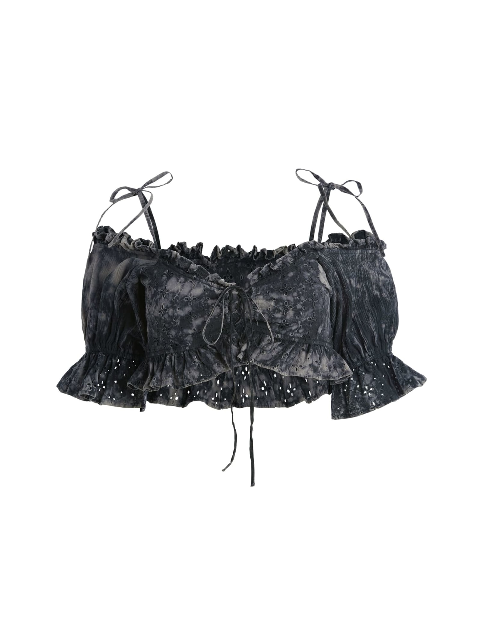 Guess Top Van Kant in zwart
