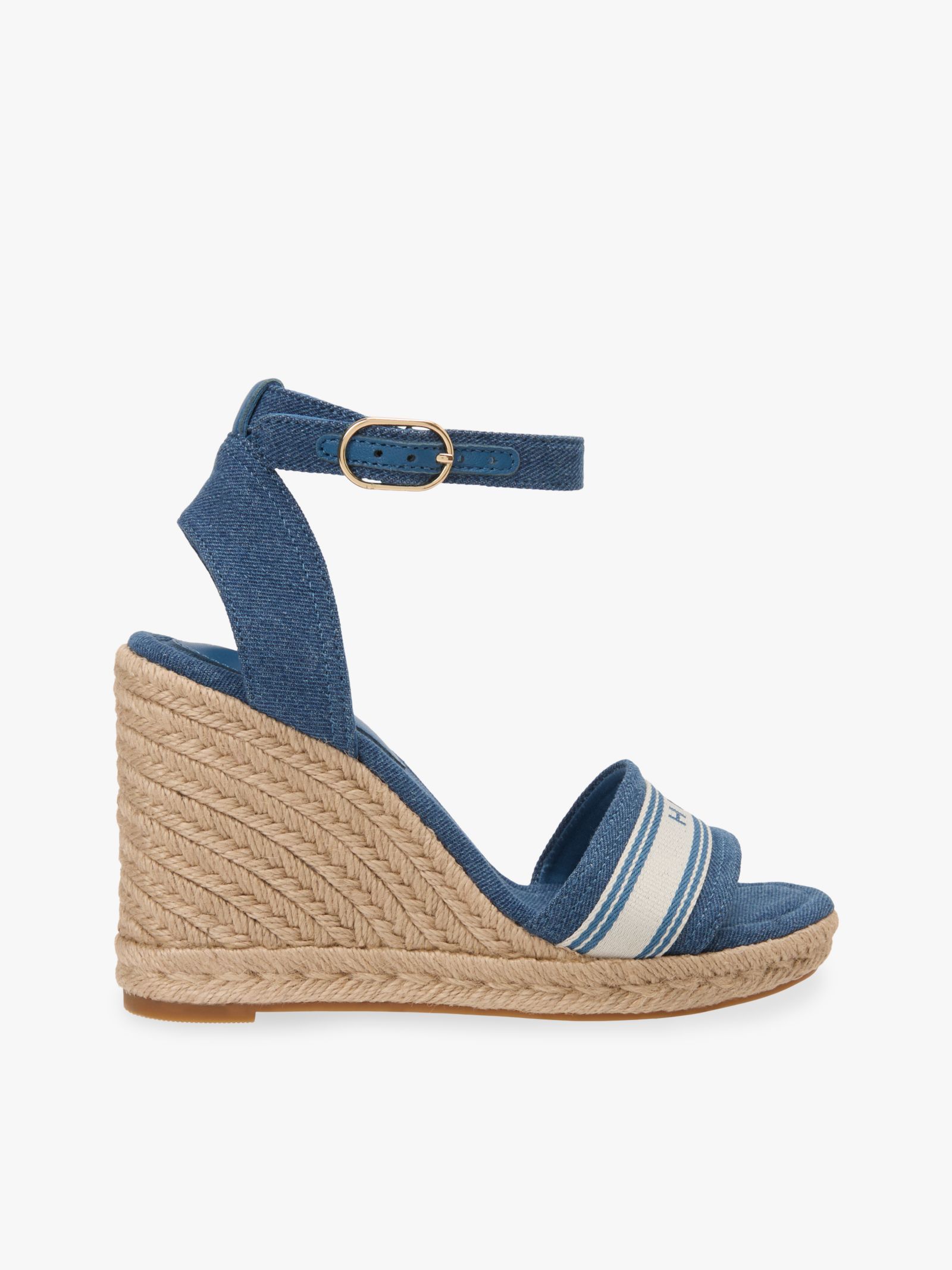 Tommy Hilfiger Canvas Denim Espadrille met sleehak