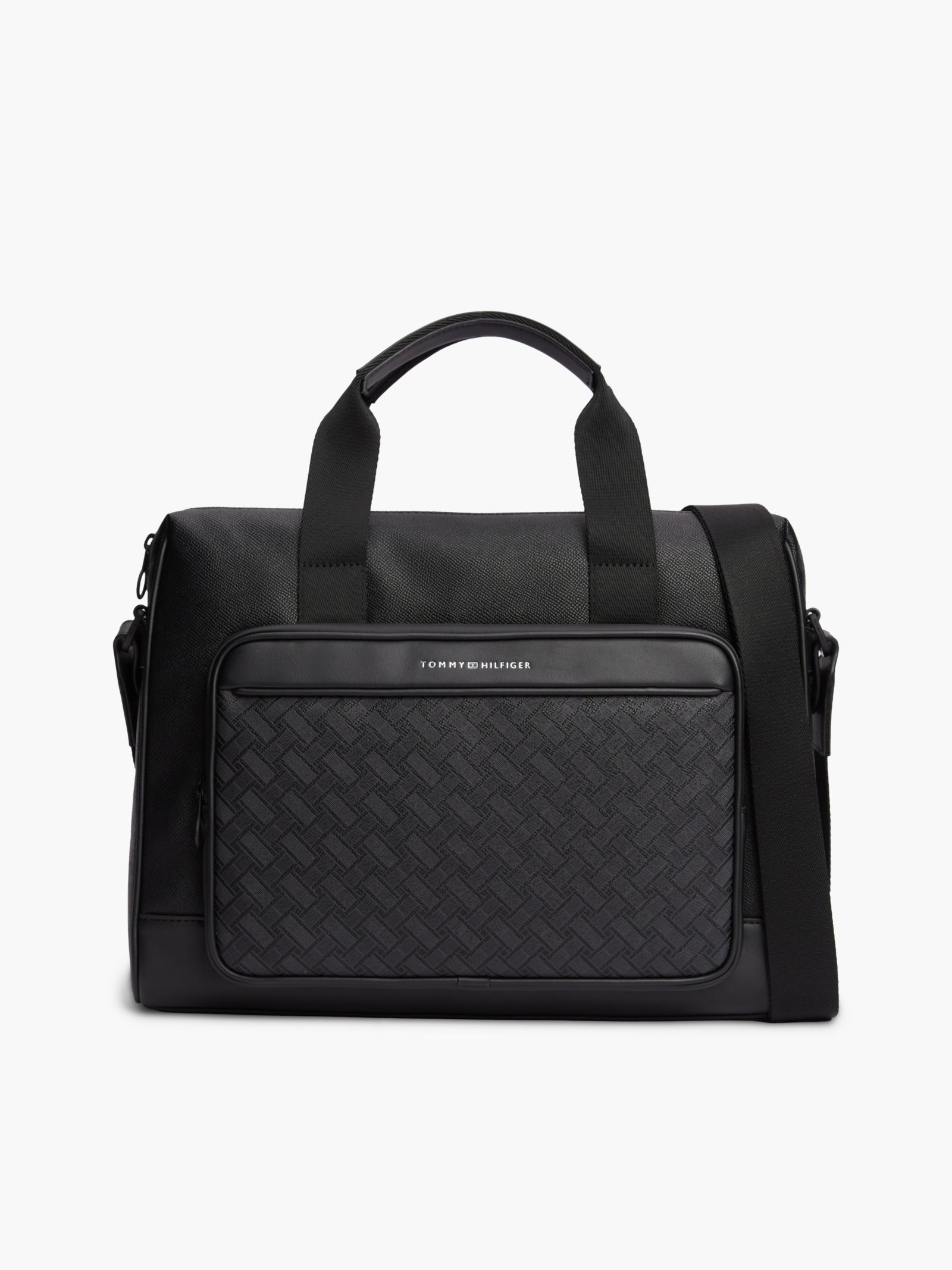 Tommy Hilfiger Modern getextureerde laptoptas met vlag