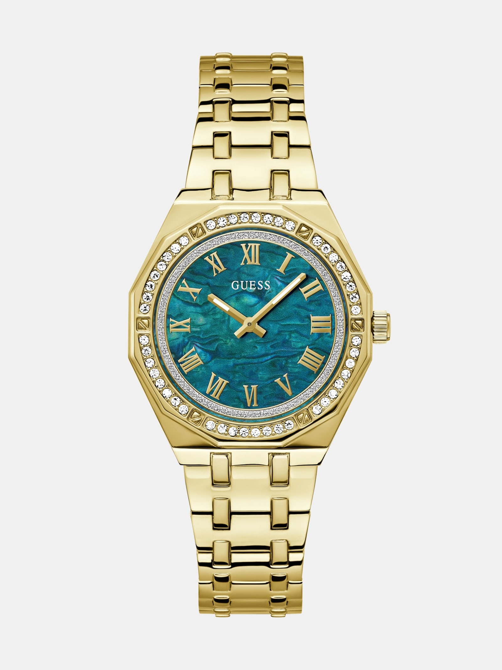 Guess Analoog Horloge Met Kristallen in goud