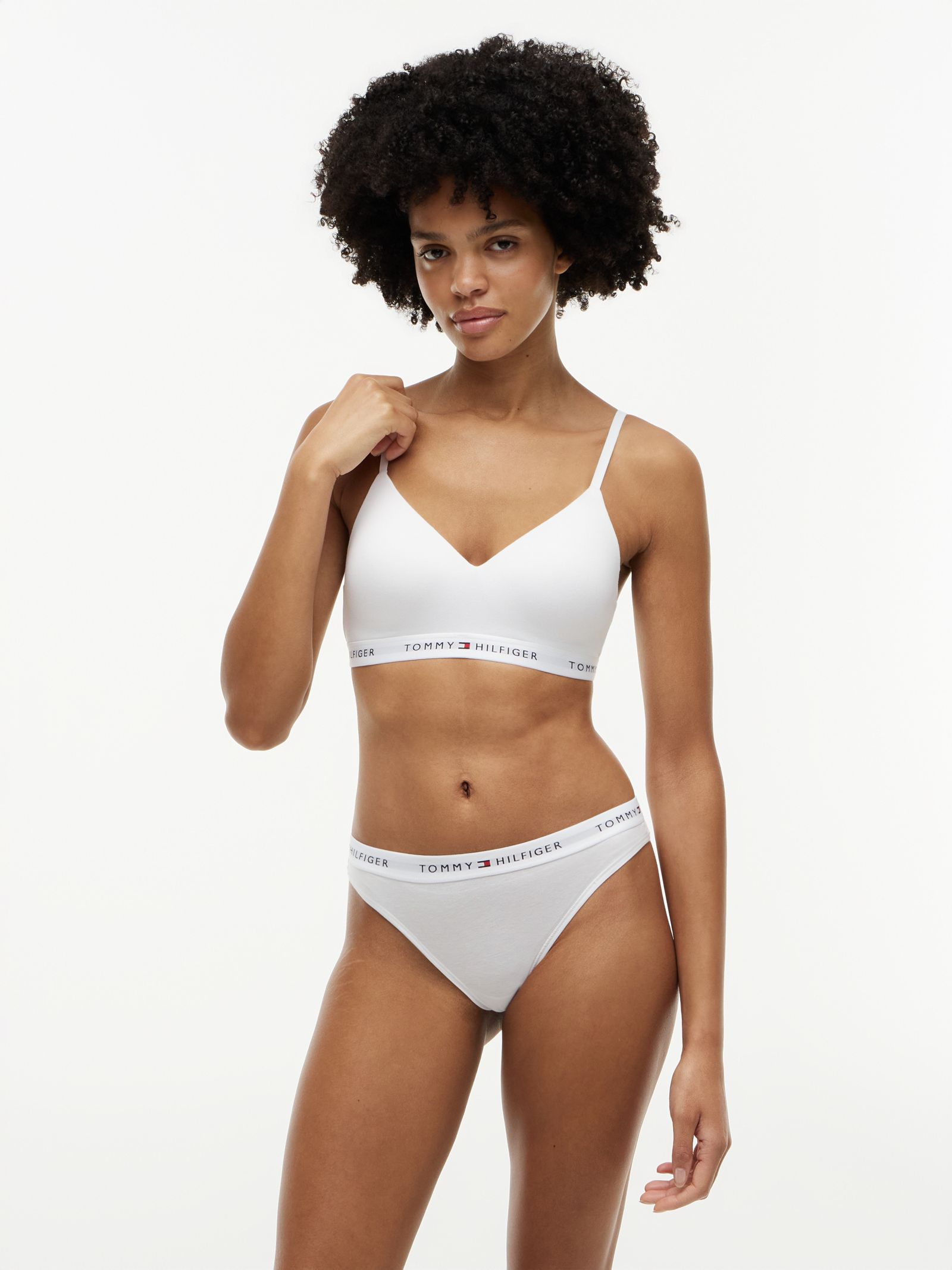 Tommy Hilfiger String met repeat logo op de tailleband in wit