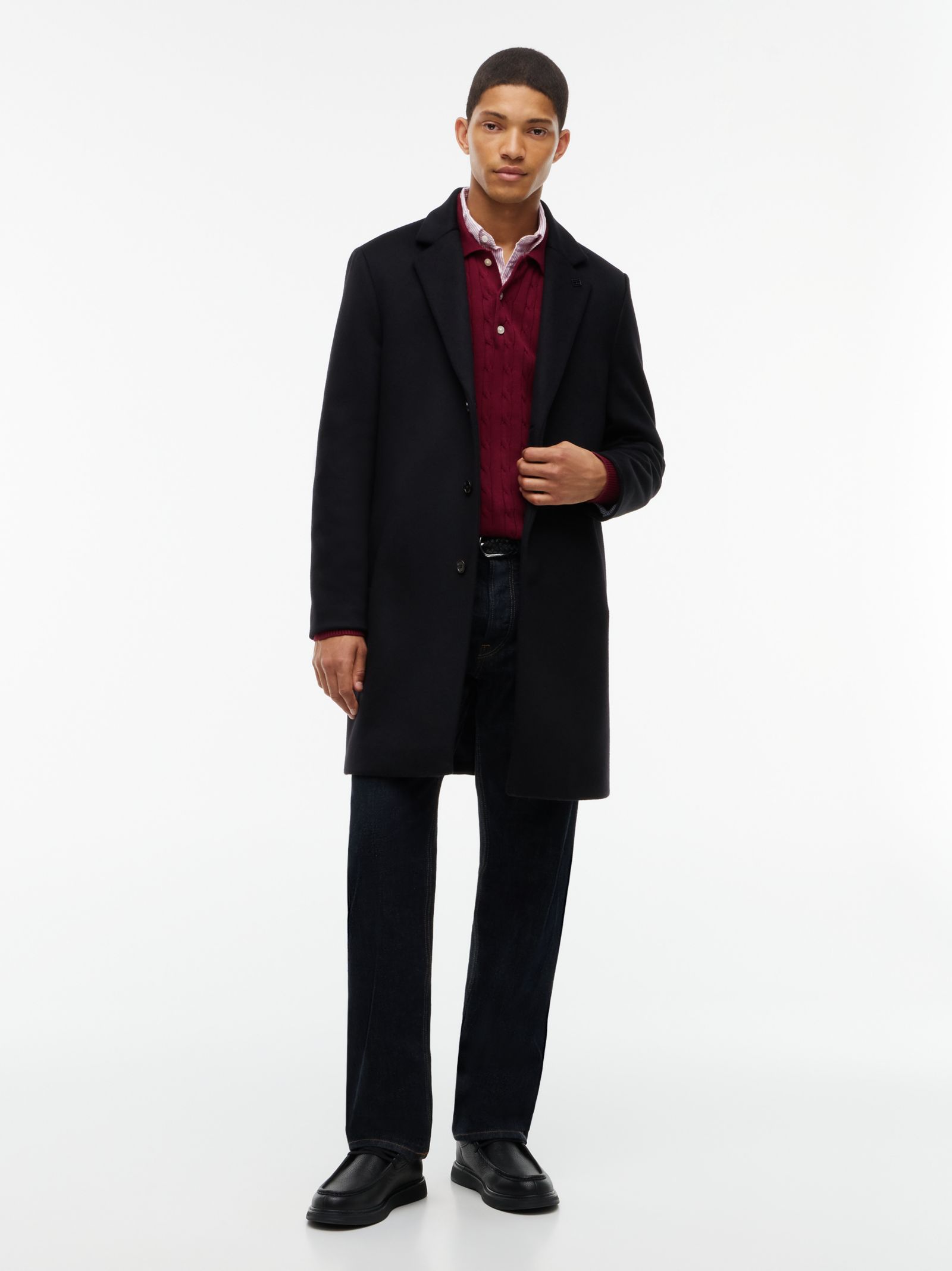 Tommy Hilfiger New York label wolmix jas in zwart