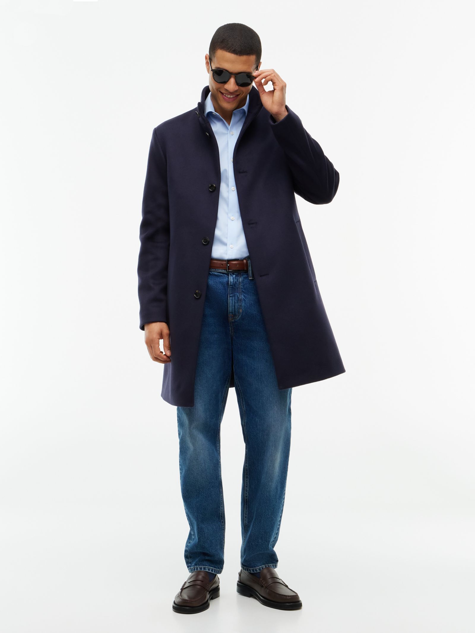 Tommy Hilfiger New York Label wolmix jas in marine