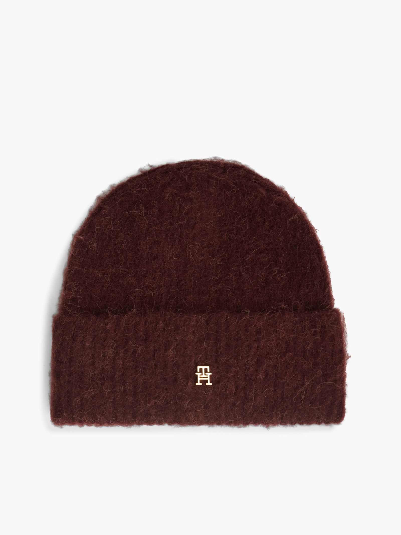 Tommy Hilfiger Chic beanie met alpaca in bruin