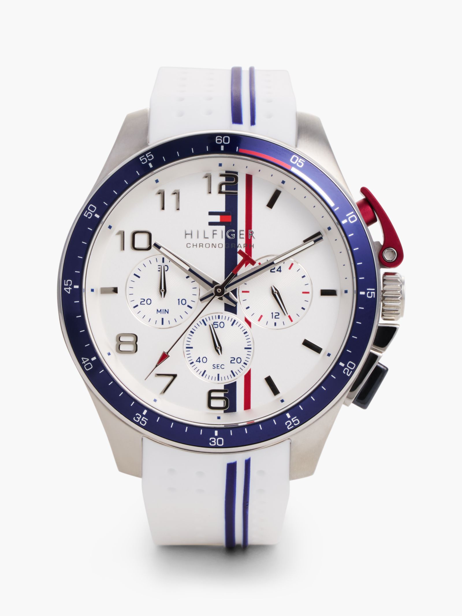 Tommy Hilfiger wit chronograafhorloge met siliconen band