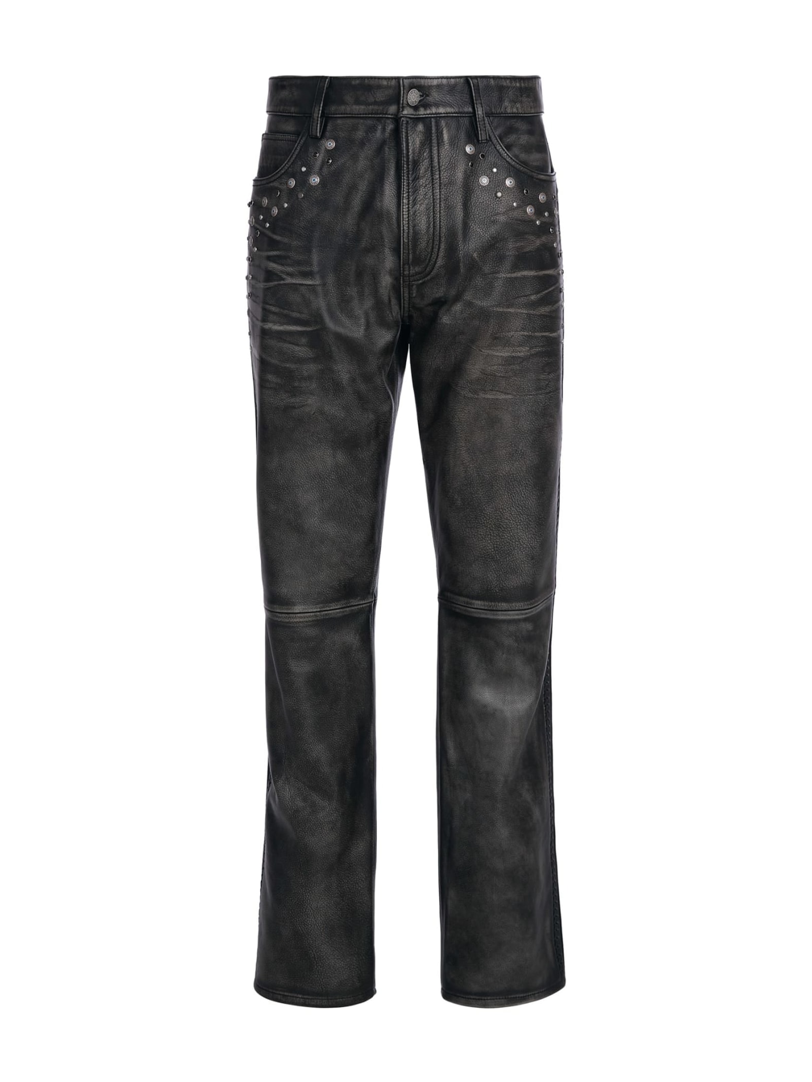 Guess Leren Wijd Uitlopende Broek