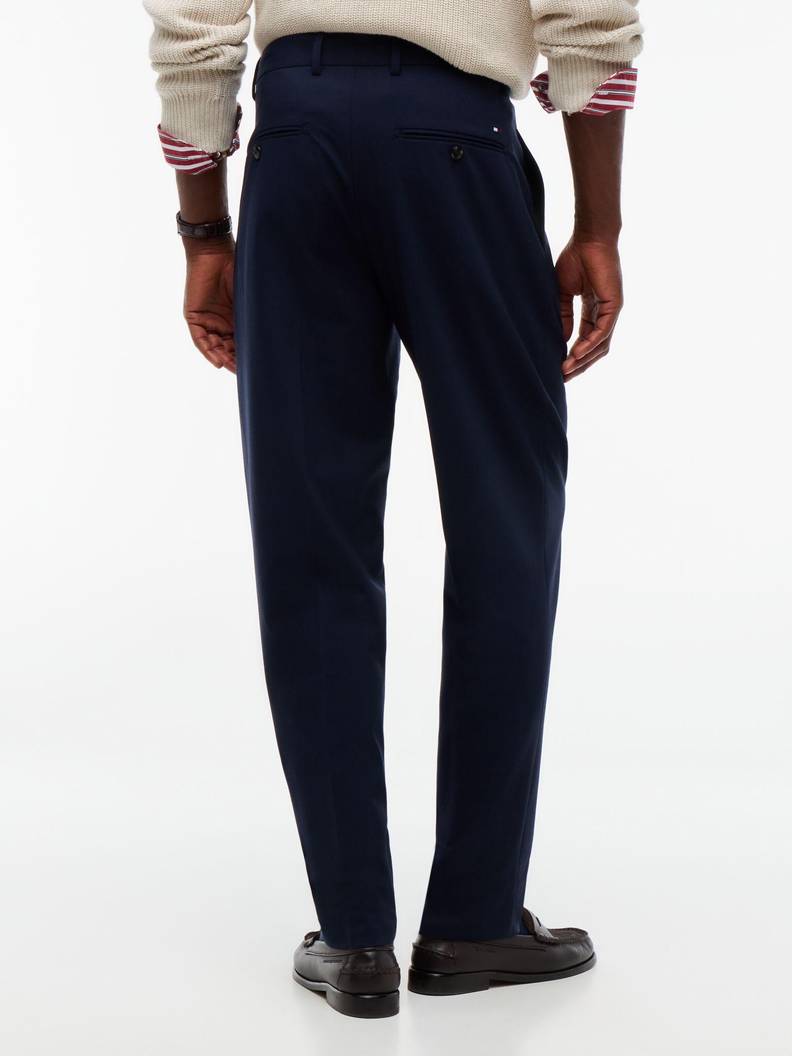 Tommy Hilfiger New York Label Tapered Broek van Wolmix