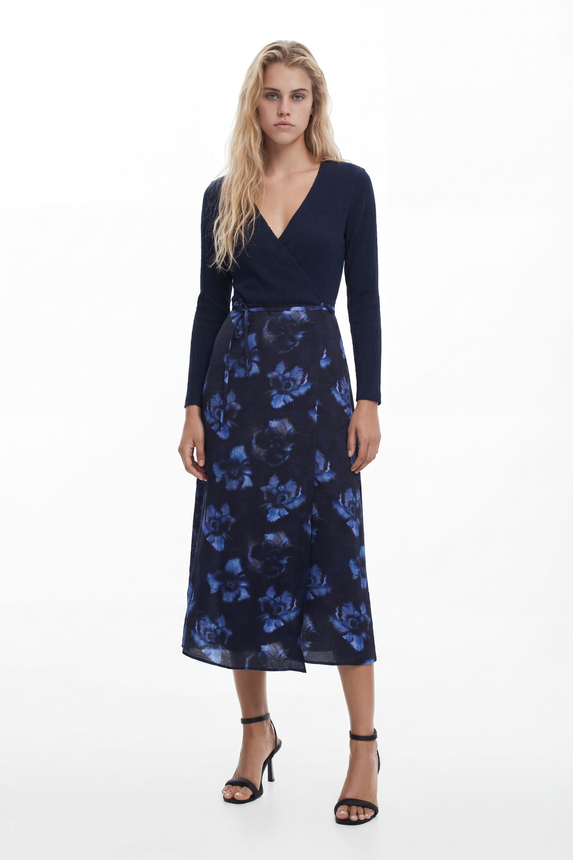 Desigual Gecombineerde midi-jurk in marine