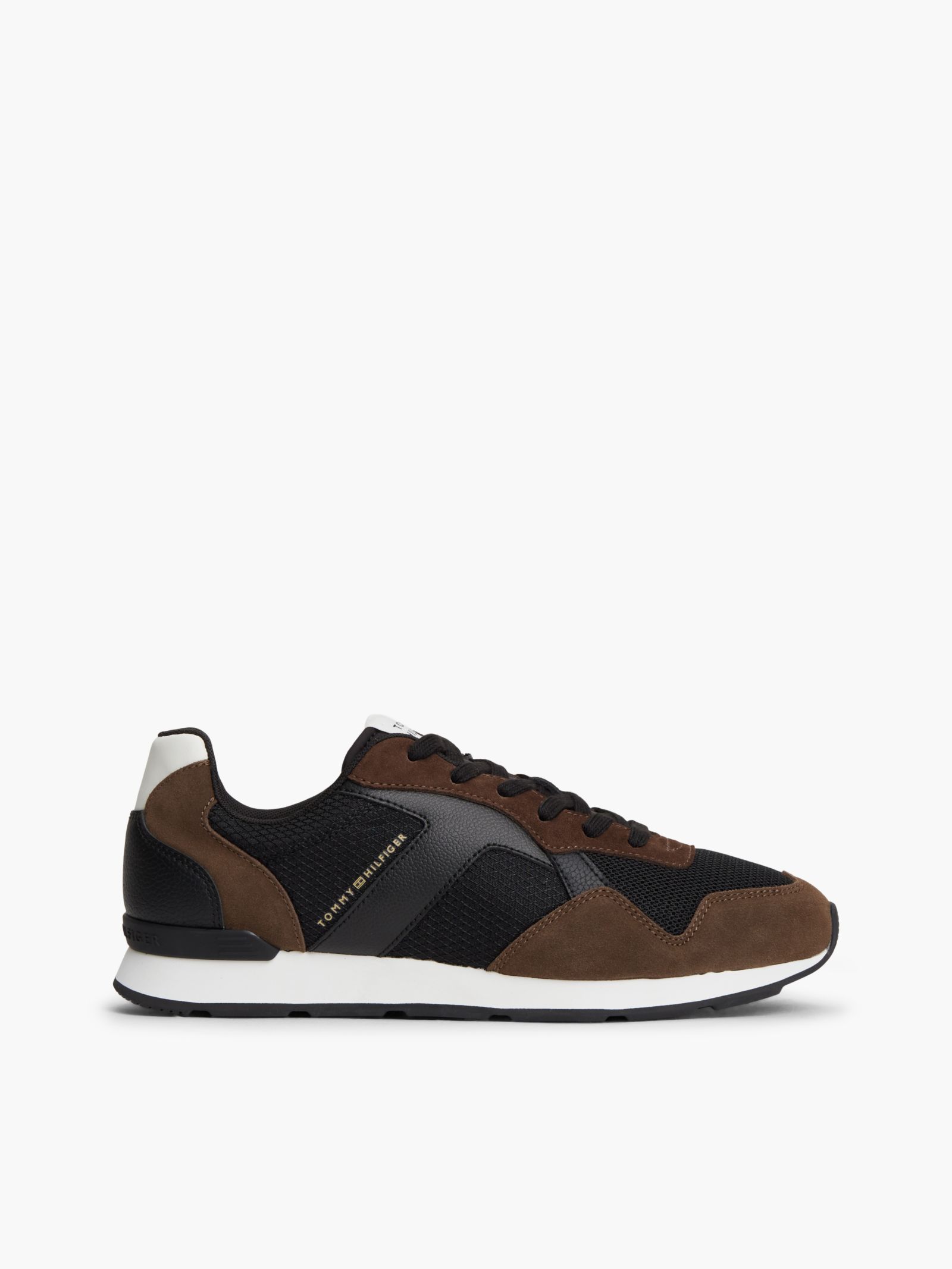 Tommy Hilfiger Sneaker met logo en gemengde texturen in zwart