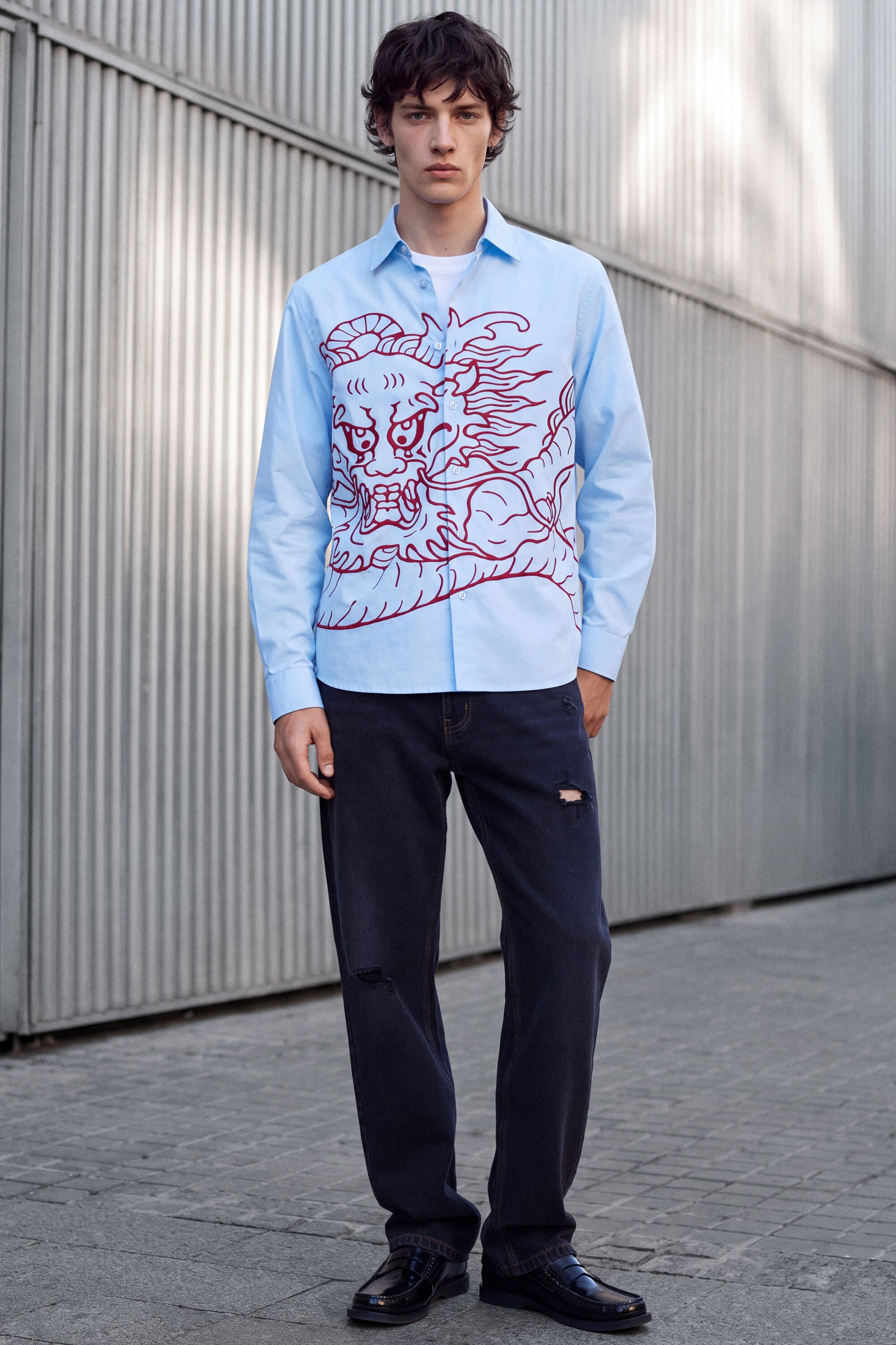 Desigual Geborduurd drakenhemd