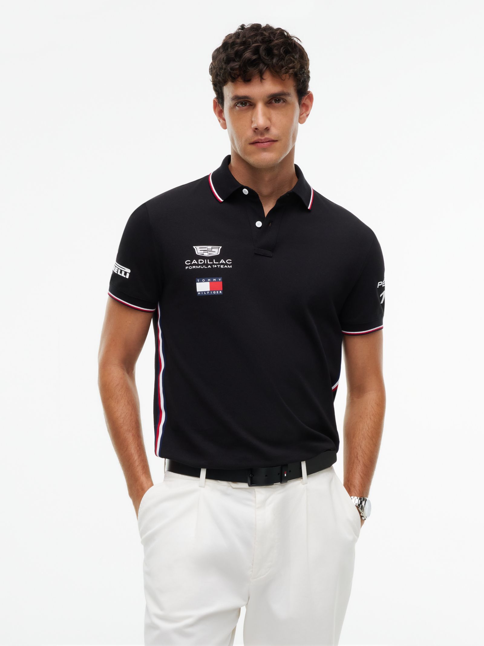 Tommy Hilfiger TH X Cadillac Formula 1® team Sergio Pérez 11 polo in zwart