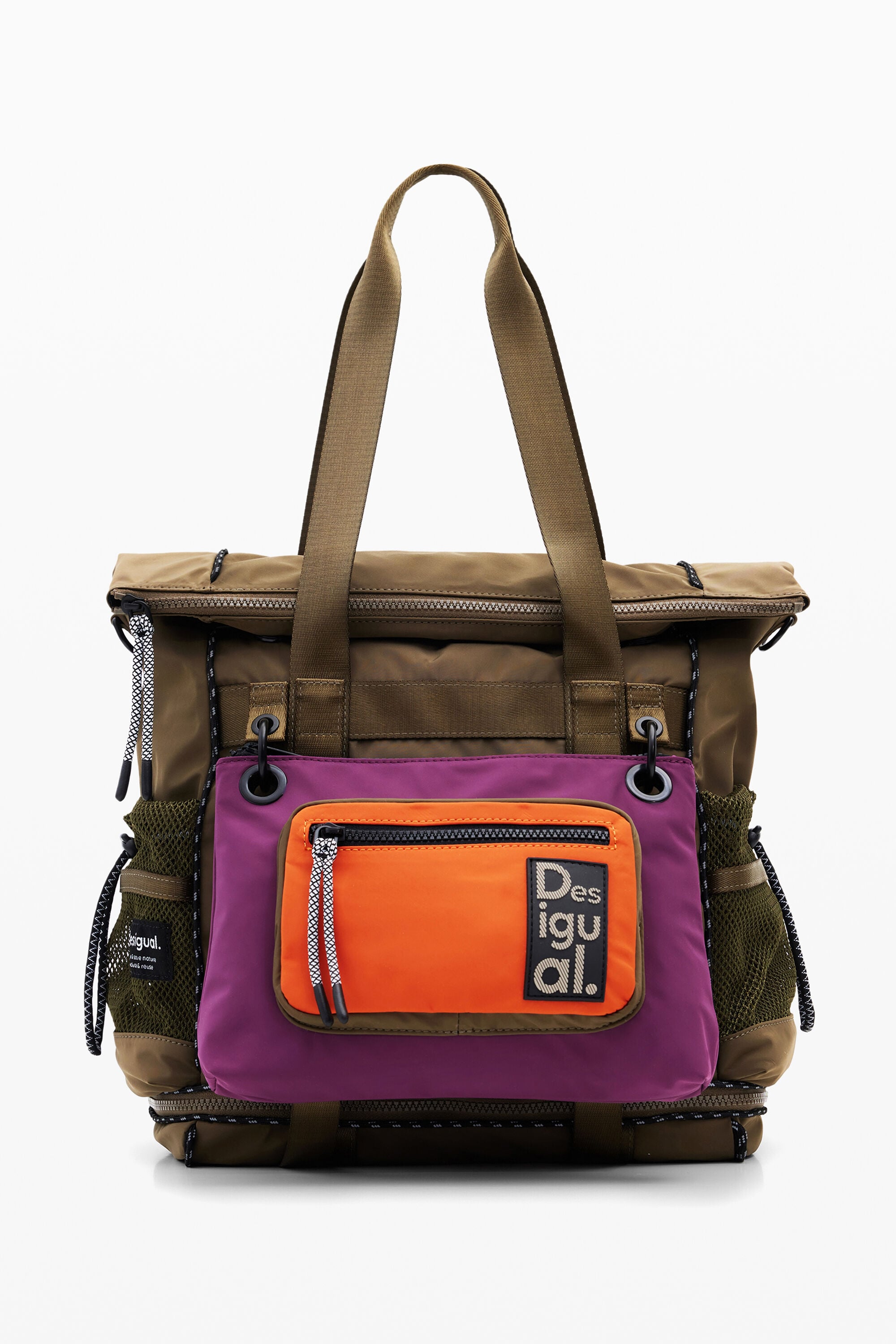 Desigual Grote nylon rugzak met meerdere draagmogelijkheden