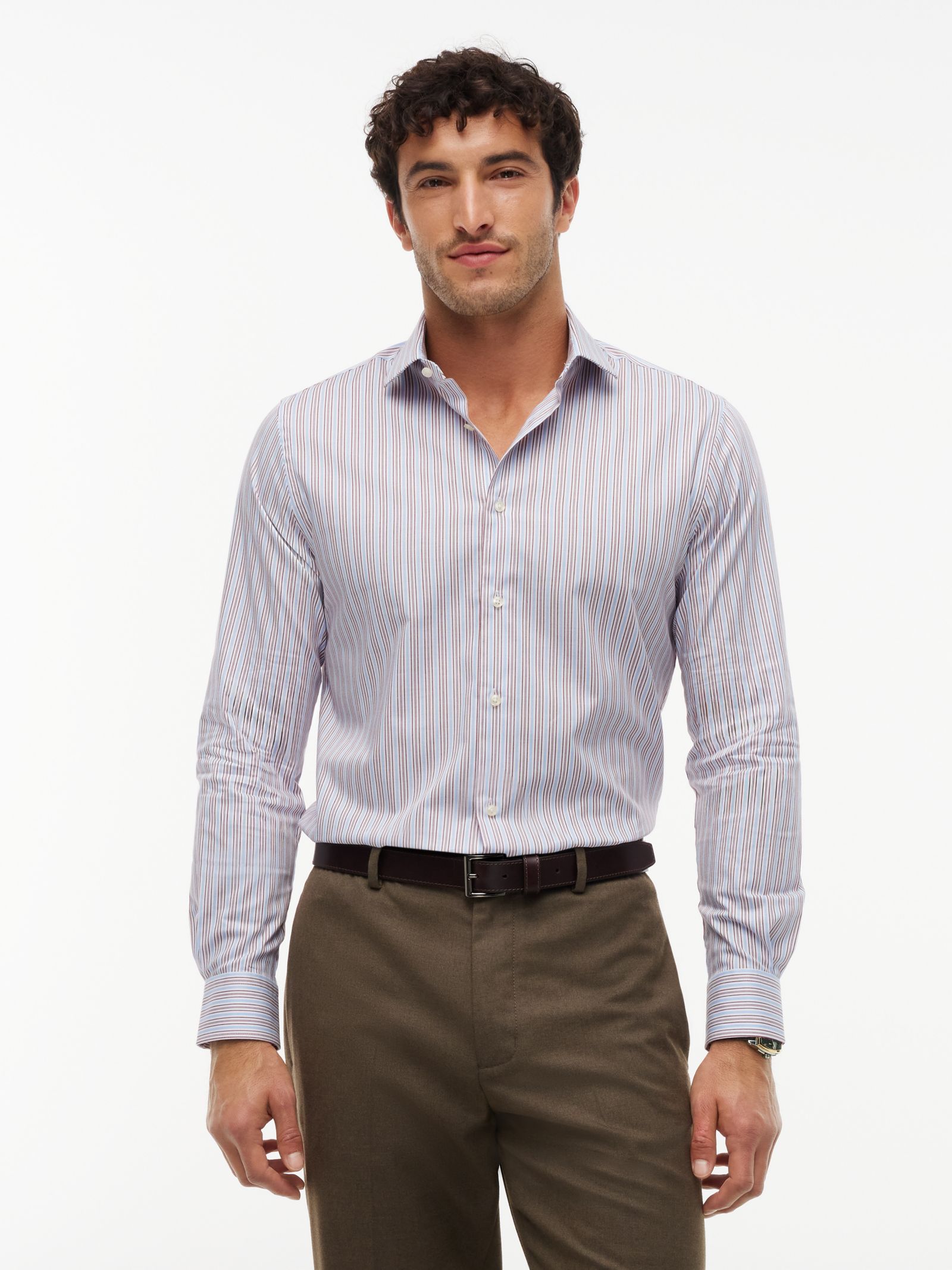 Tommy Hilfiger New York Label Slim Fit overhemd met Flex kraag in wit