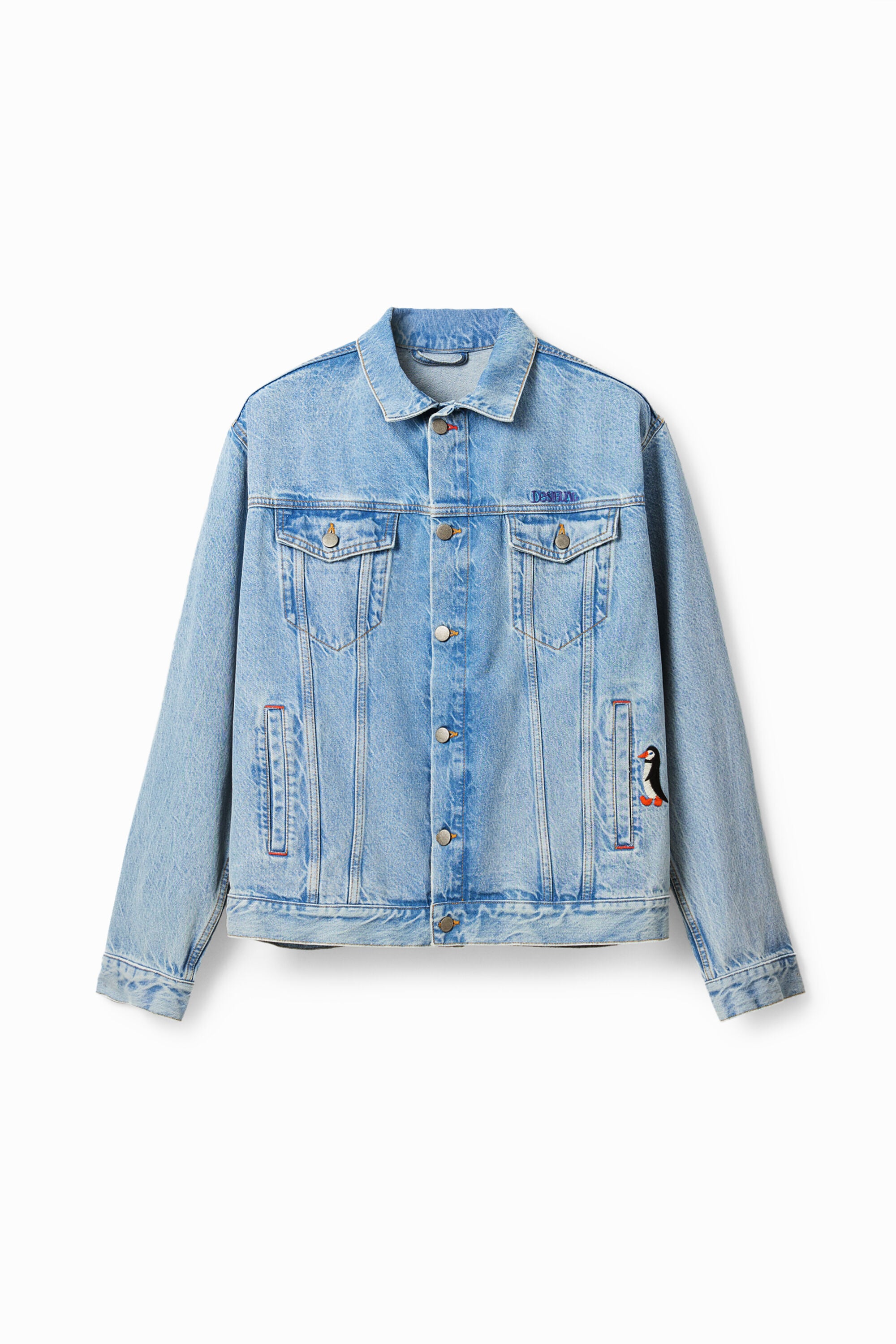 Desigual Denim truckerjack met borduursels
