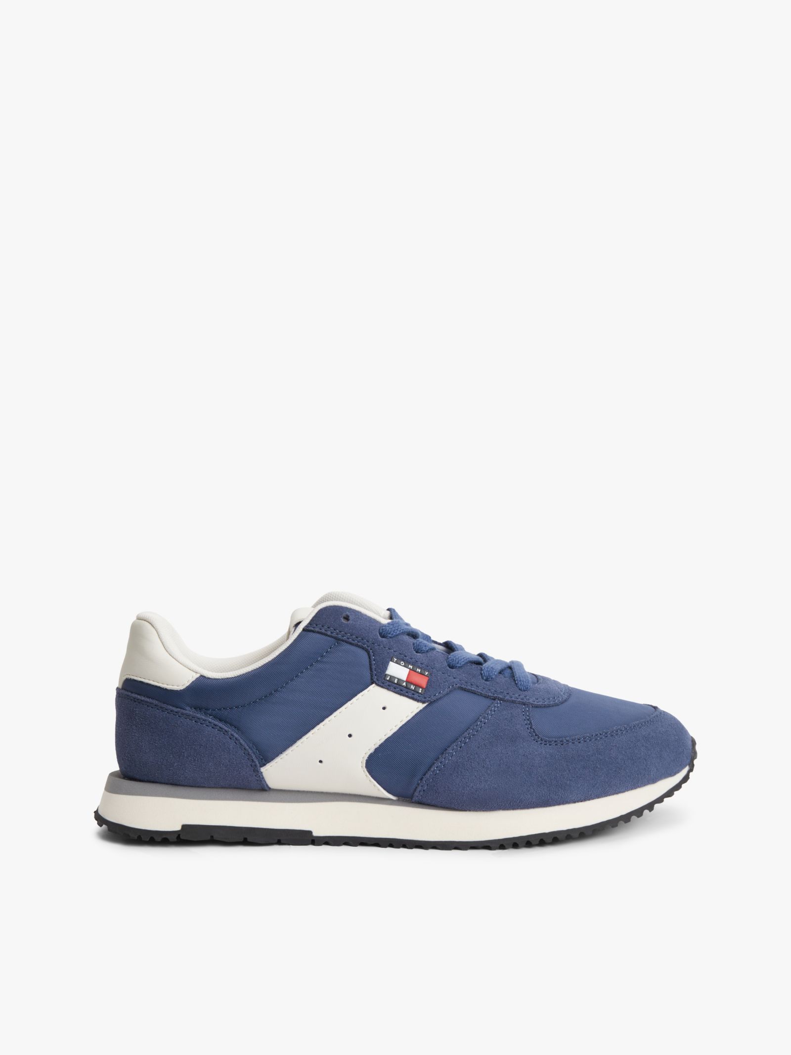 Tommy Jeans Suède Sneaker Met Gemengde Texturen in blauw