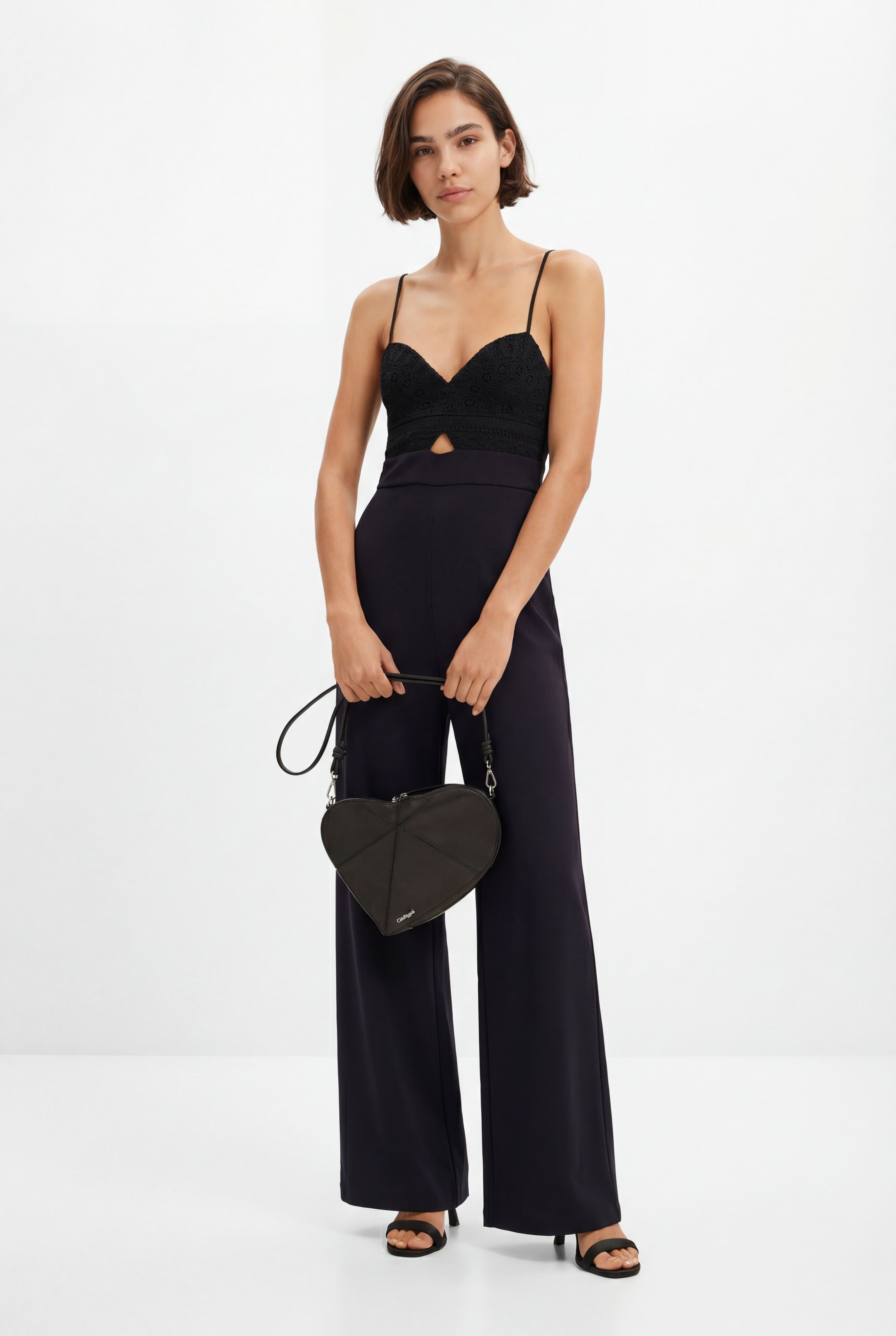 Desigual Lange jumpsuit haakwerk