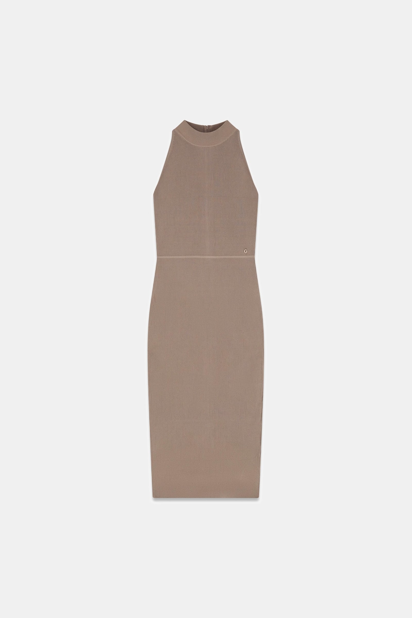 Guess Halternek Midi Dress in bruin