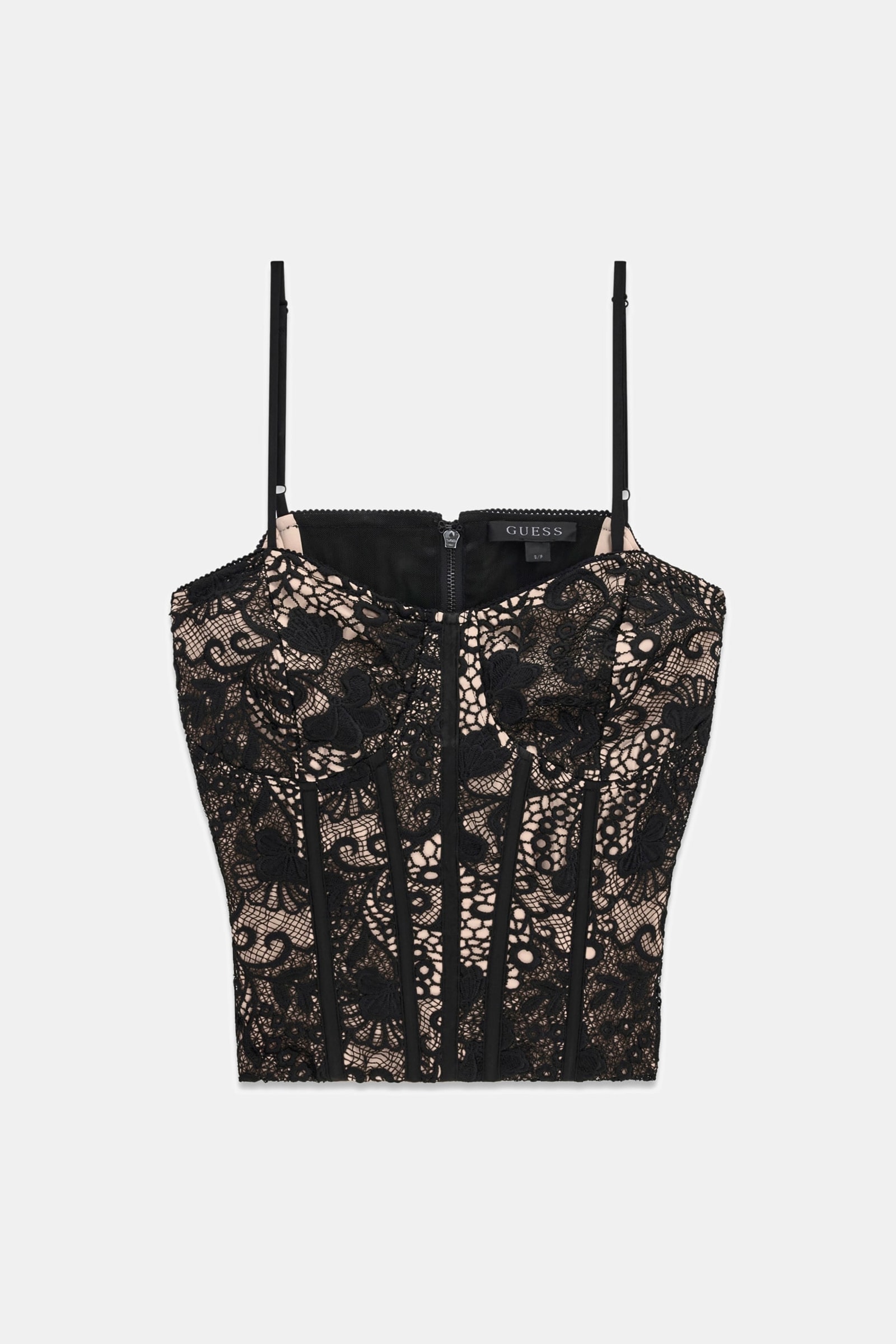 Guess Top Van Kant in zwart