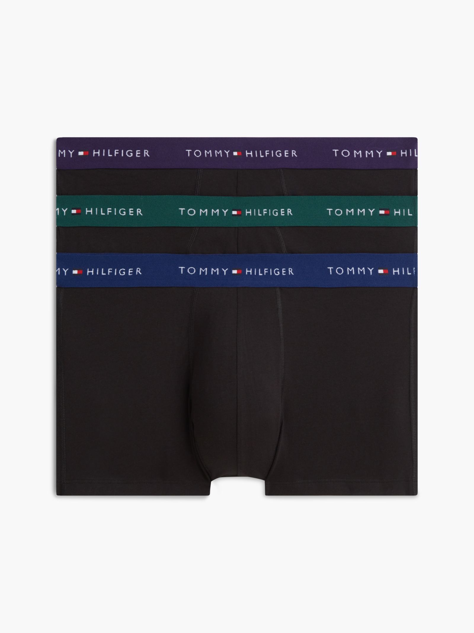 Tommy Hilfiger Set van 3 boxershorts met contrasterende Signature logotaille in zwart