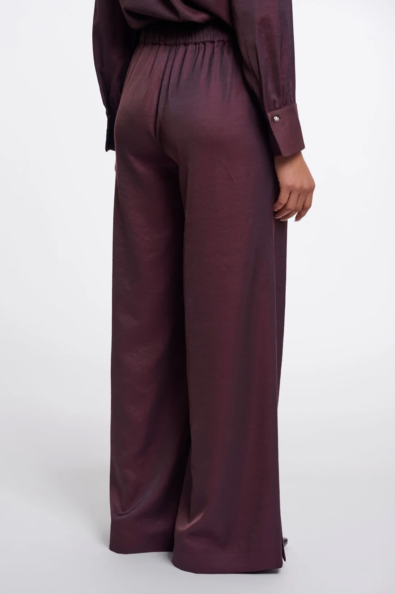 Rino & Pelle Rino & Pelle Broek Regular length wide leg Bordeaux Rood dames