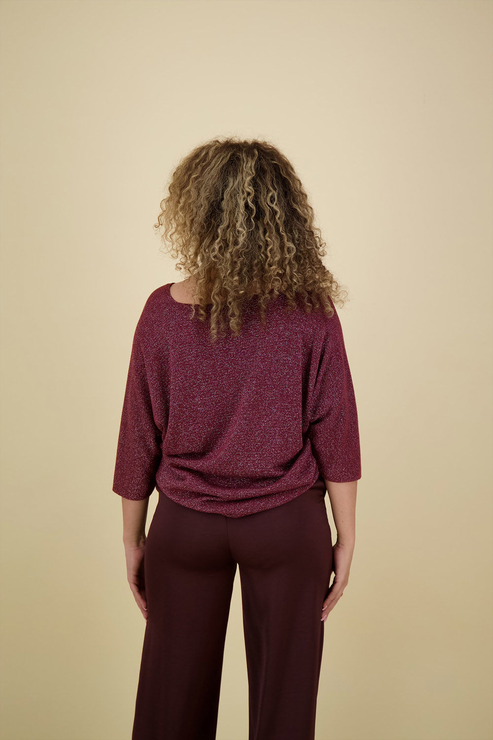 Bomont Glittertop Ros Bordeaux Rood dames
