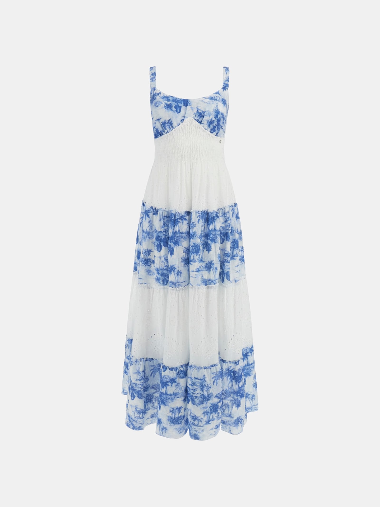 Guess Lange Linnen Jurk In Één Maat in blauw
