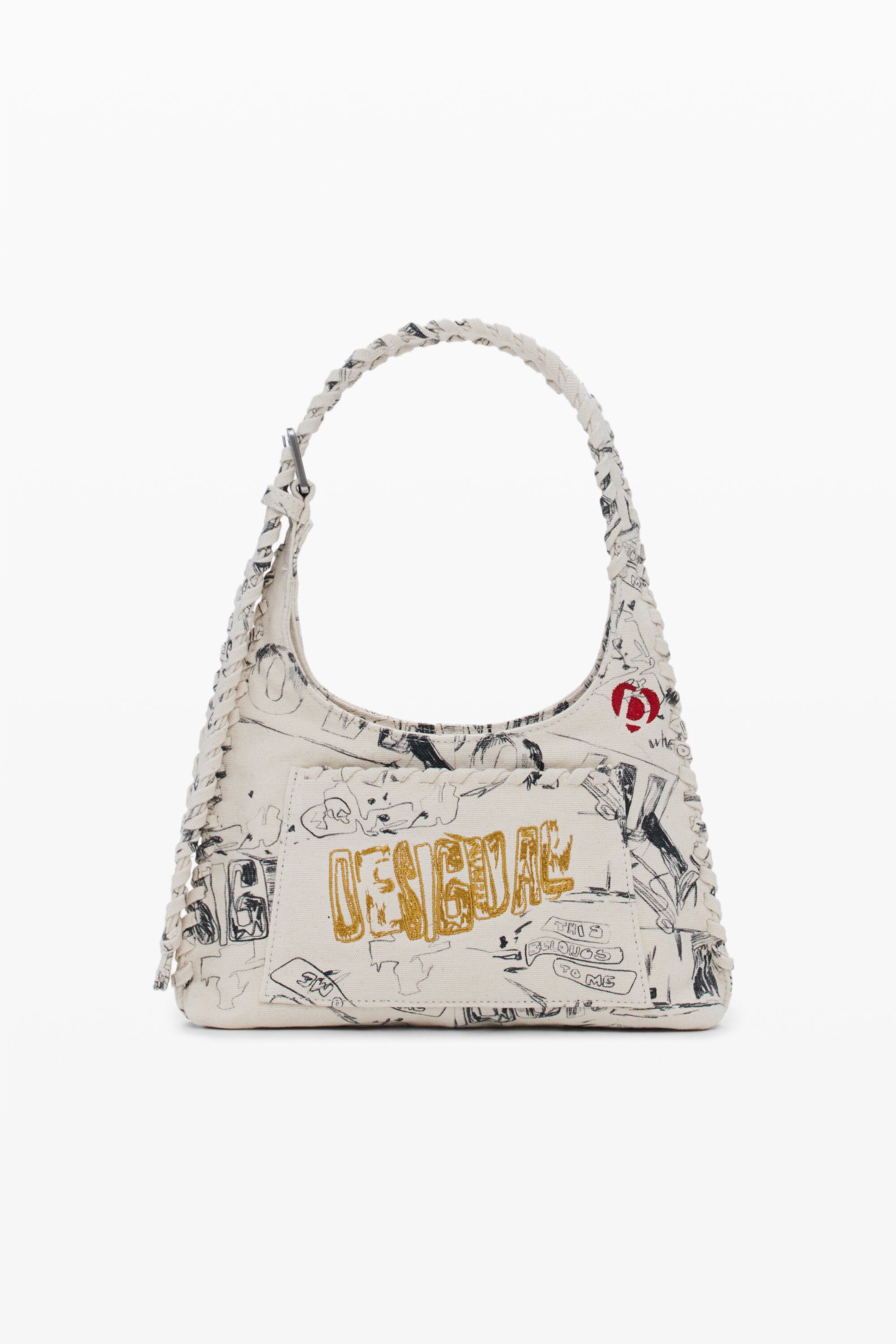 Desigual Middelgrote tas met lettering in wit