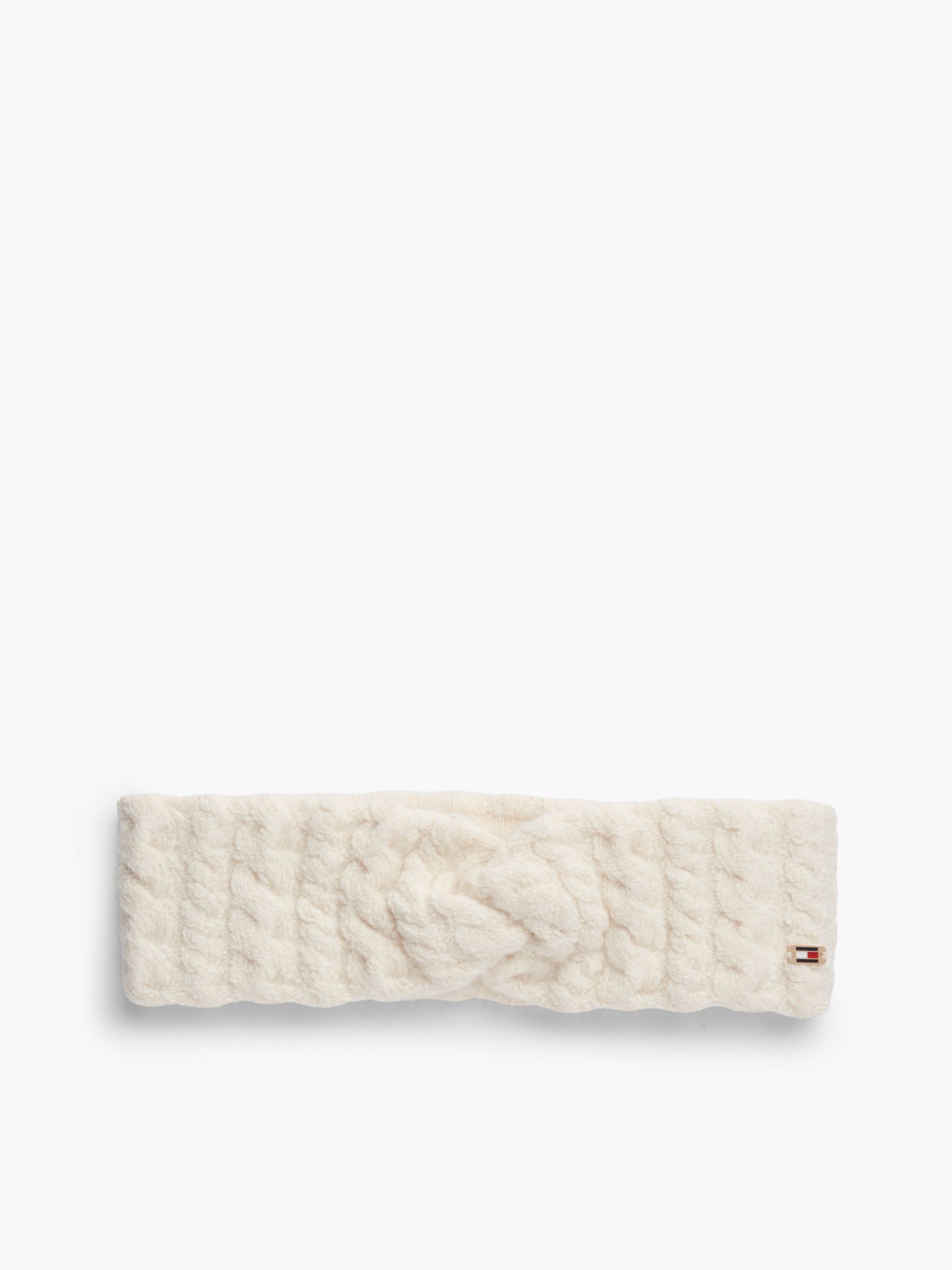 Tommy Hilfiger Hoofdband met geëmailleerde vlag en alpaca in beige