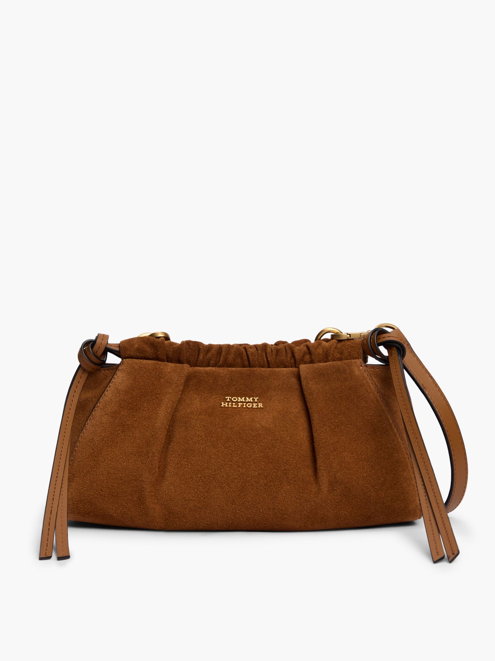 Tommy Hilfiger Zachte suède crossbodytas in bruin