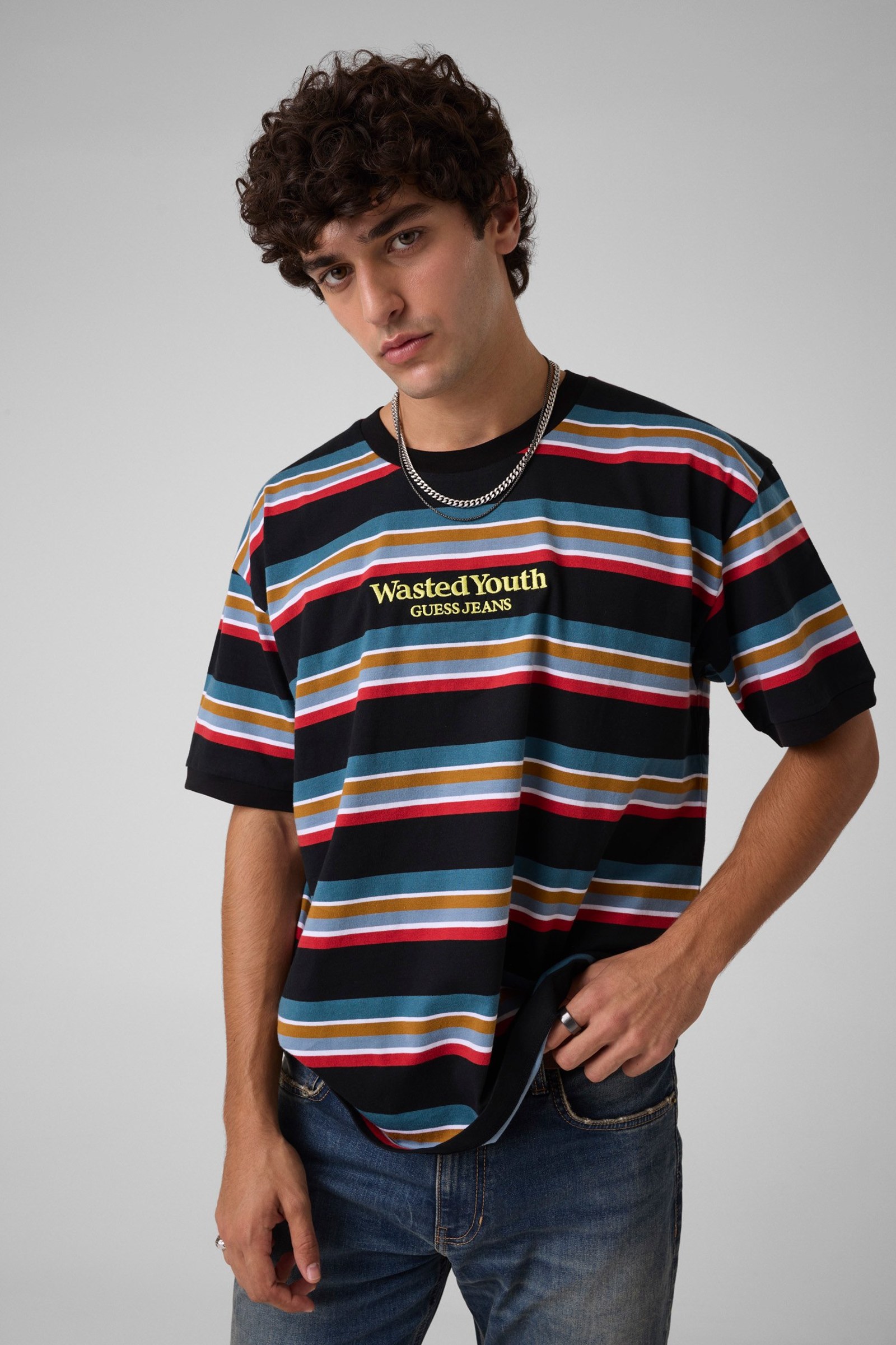 Guess Gestreept T-Shirt Gj X Wasted Youth