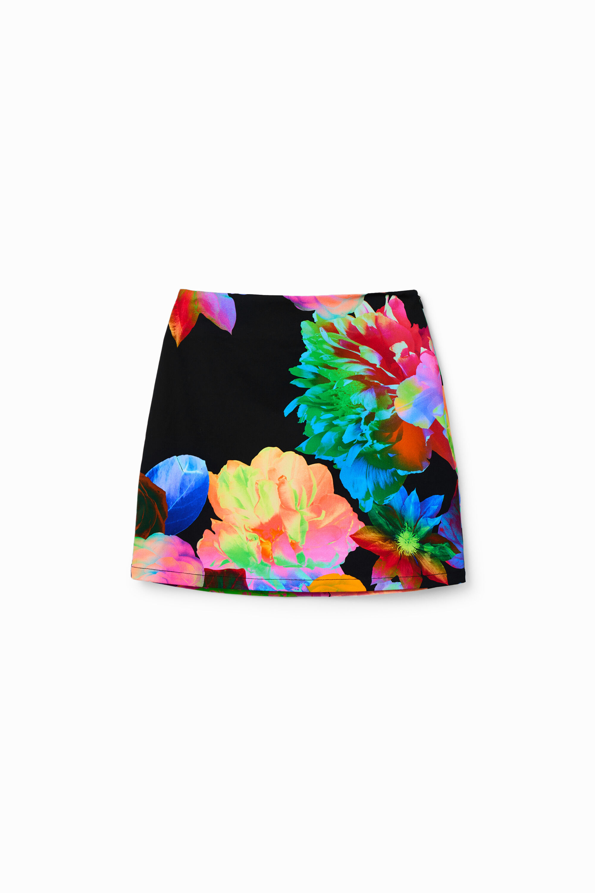 Desigual Slim fit minirok met bloemen in zwart