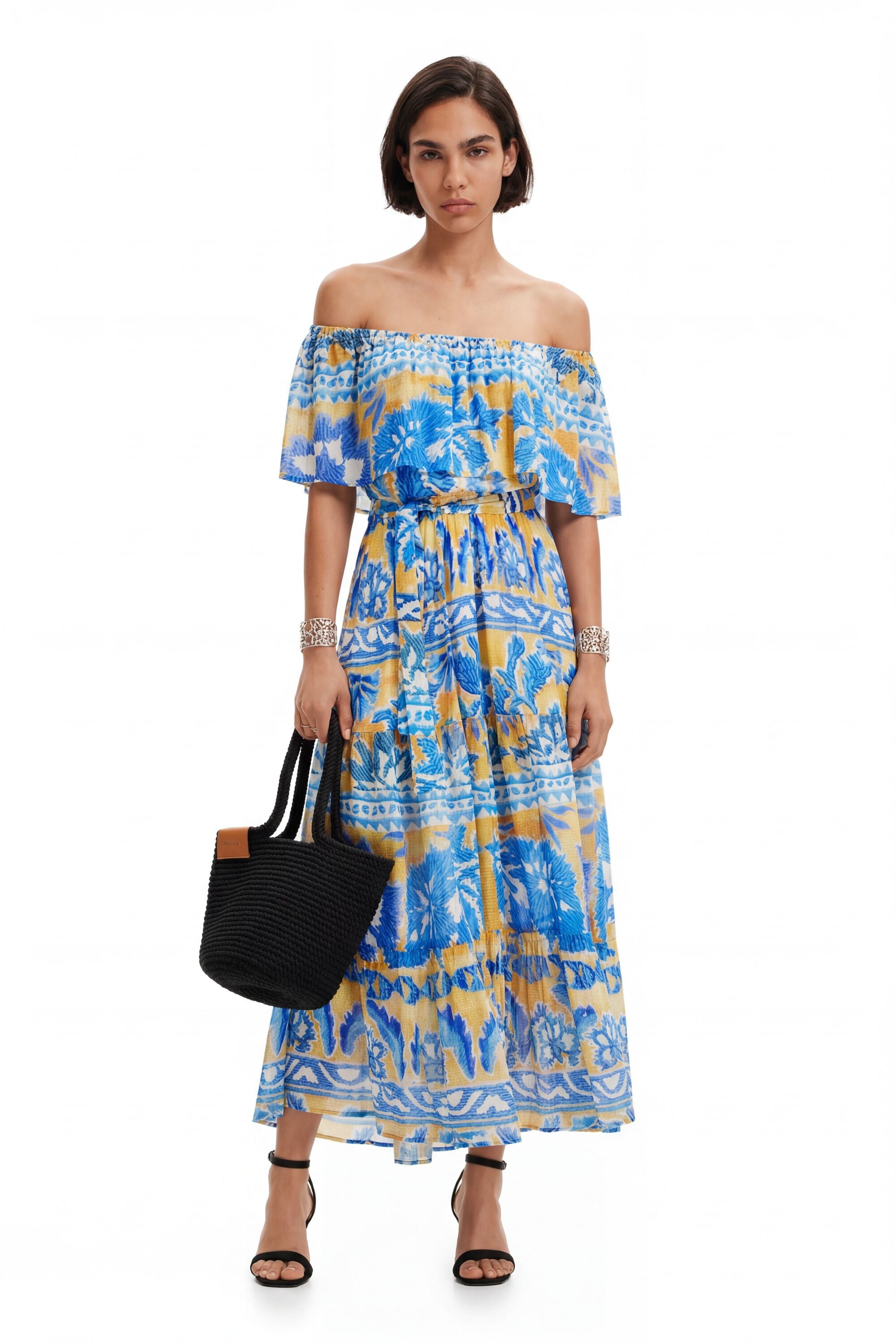 Desigual Lange arty jurk Stella Jean